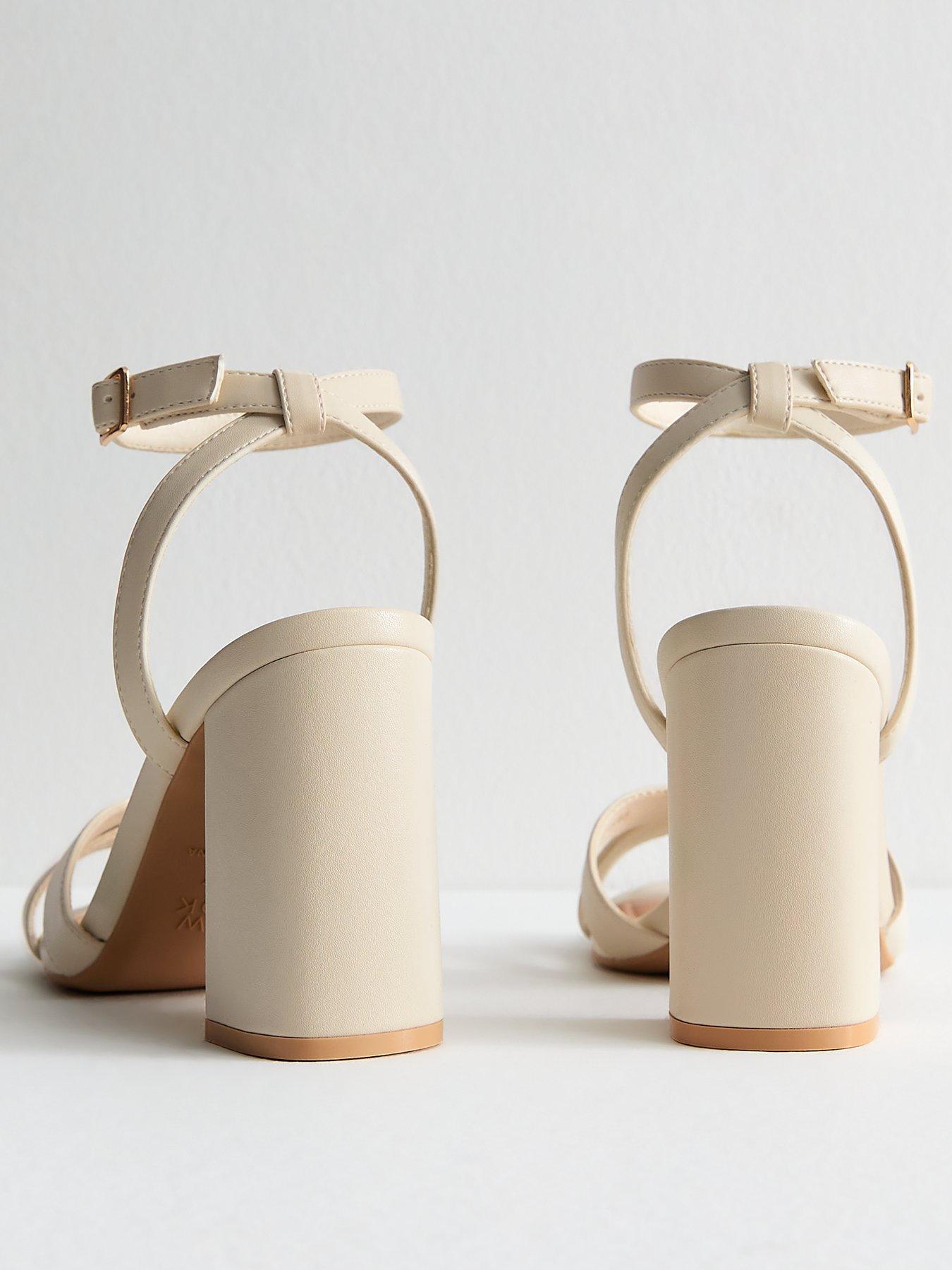 Image 3 of 6 of New Look Off White Faux Leather Platform Sandals