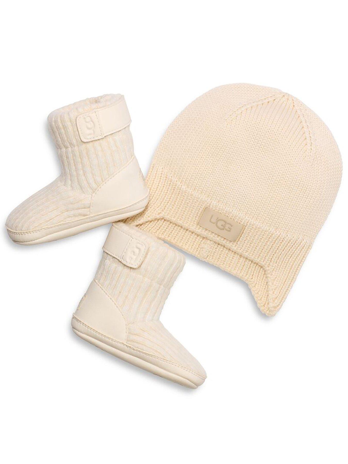 ugg-childrens-skylar-slippersnbspamp-beanie-hat-setnbsp--cream