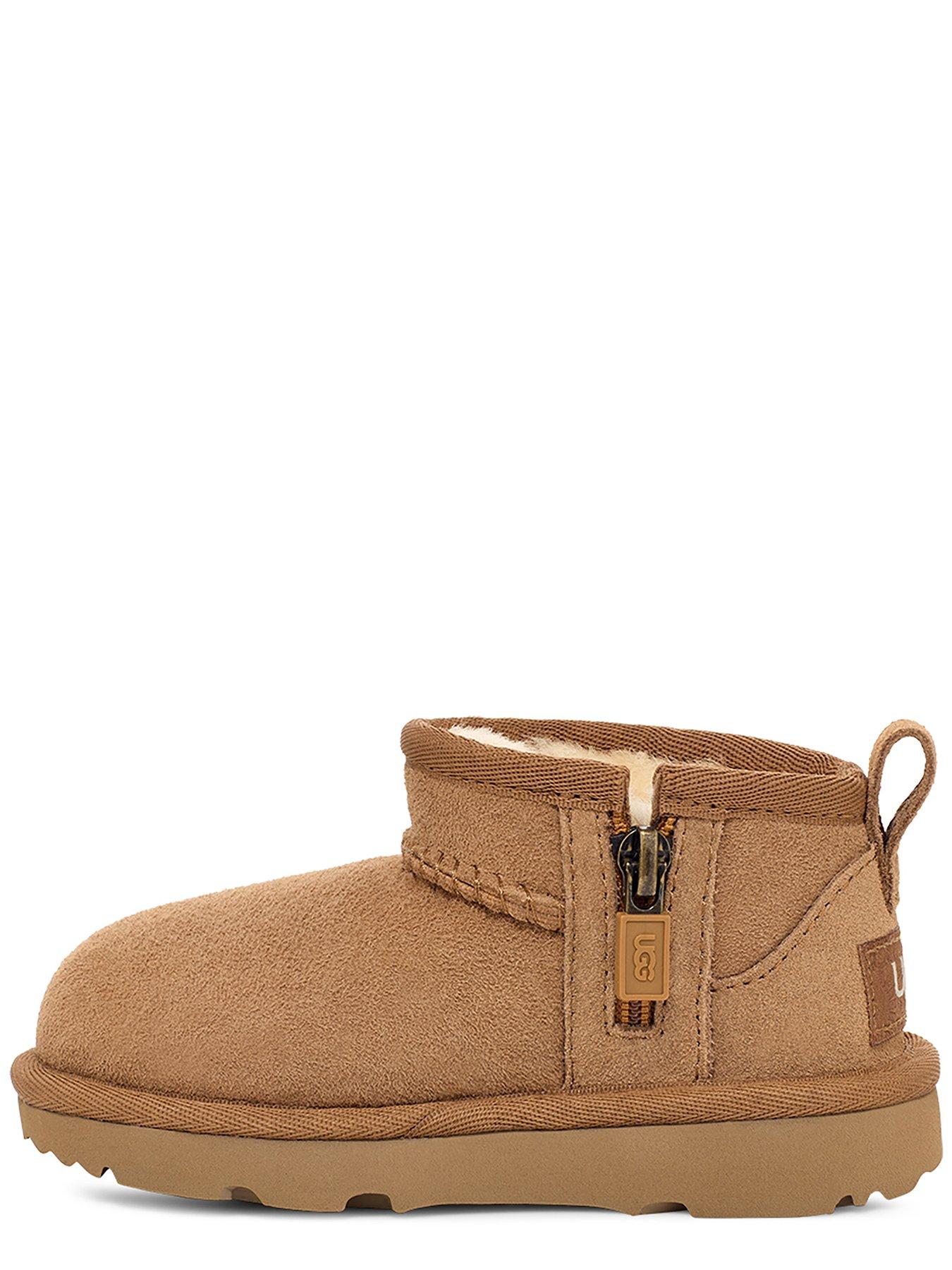 Image 4 of 4 of UGG Girls Classic Ultra Mini Zip Boots - Chestnut