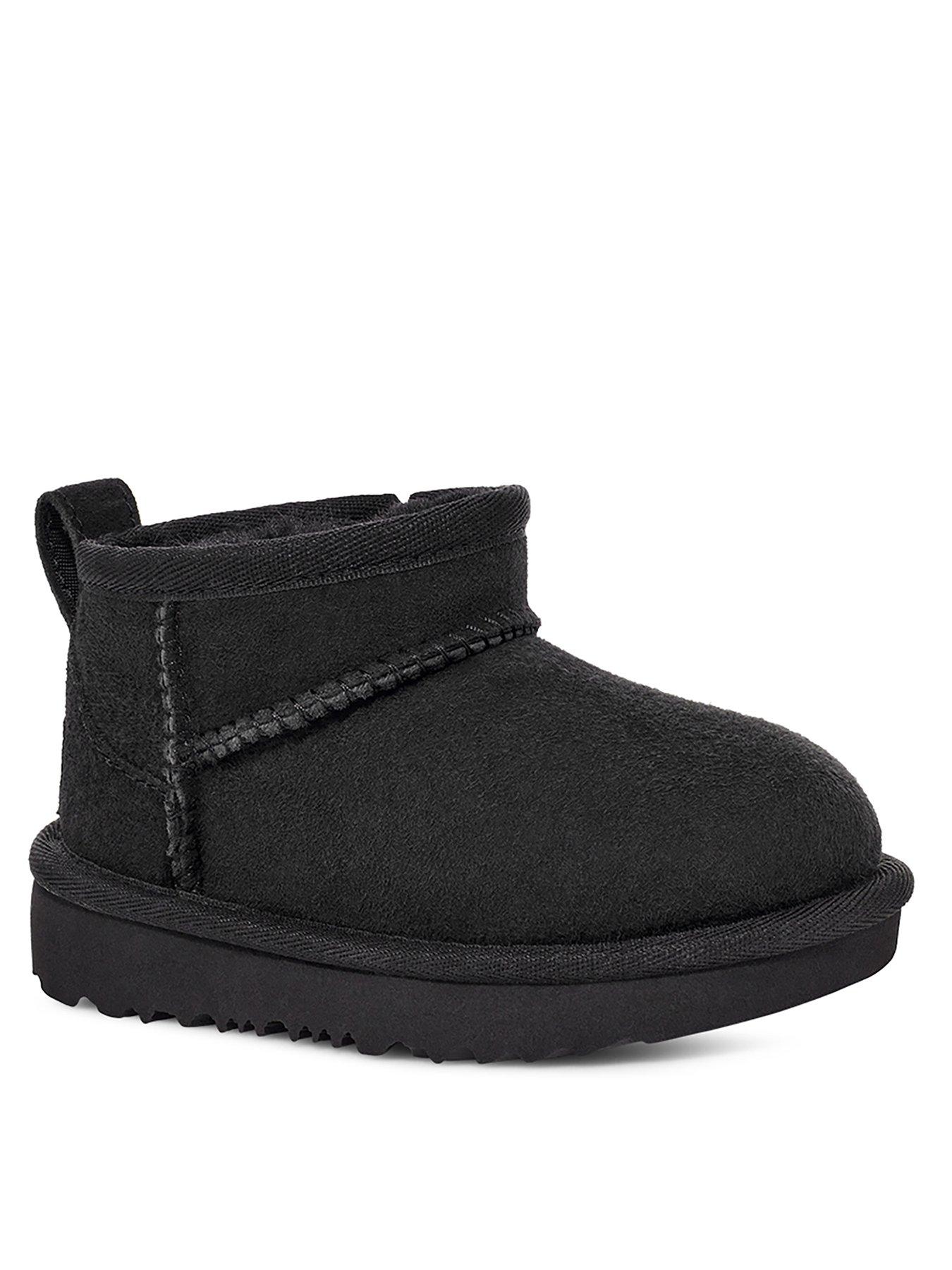 Image 2 of 4 of UGG Girls Ultra Mini Zip Wool Lined Boots - Black