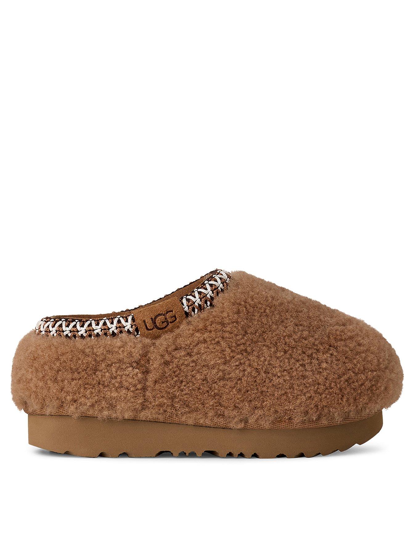 UGG Infant Tasman Maxi Curly Slippers - Chestnut
