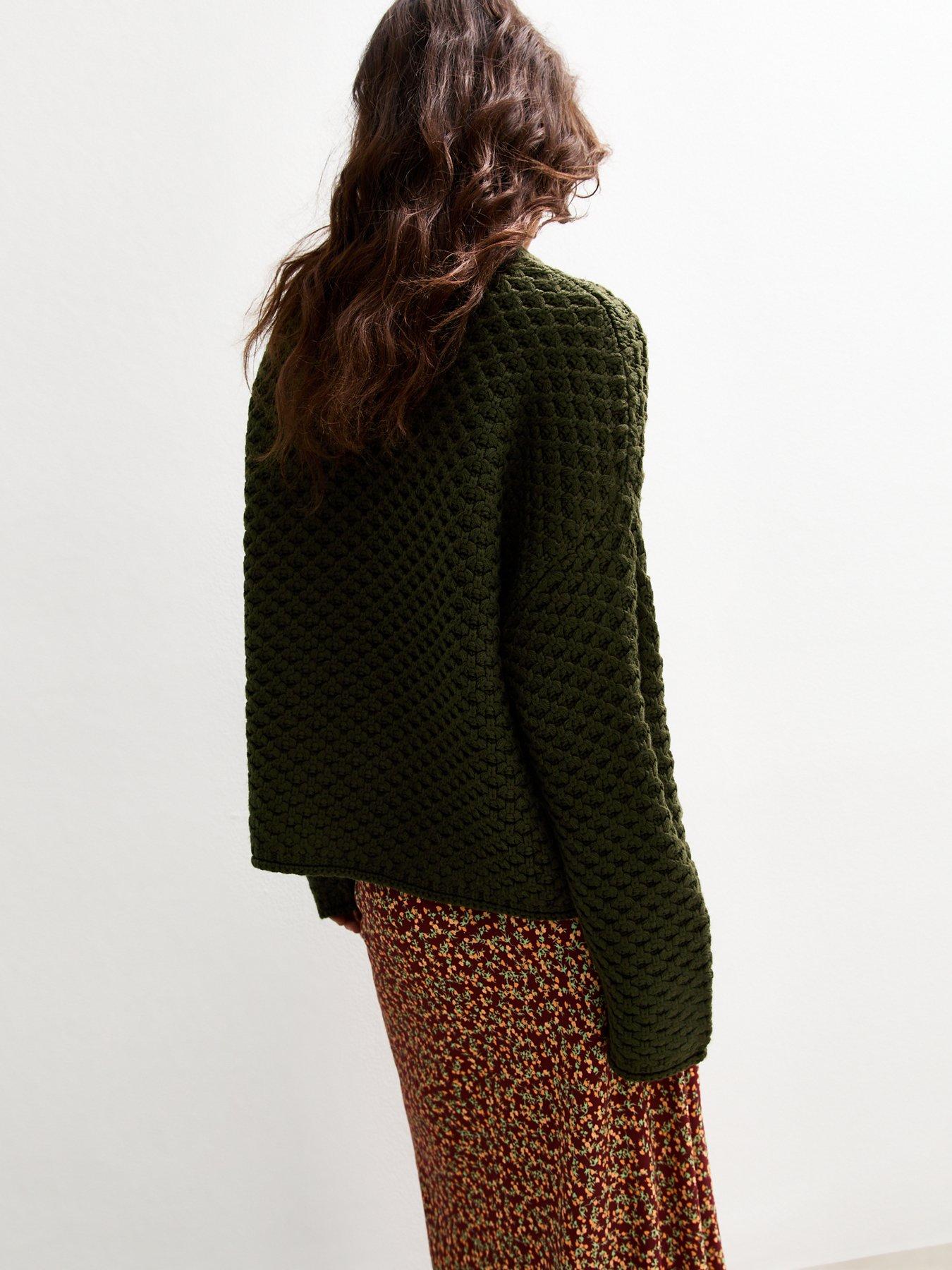 new-look-khaki-stitch-knit-jumper-greenstillFront