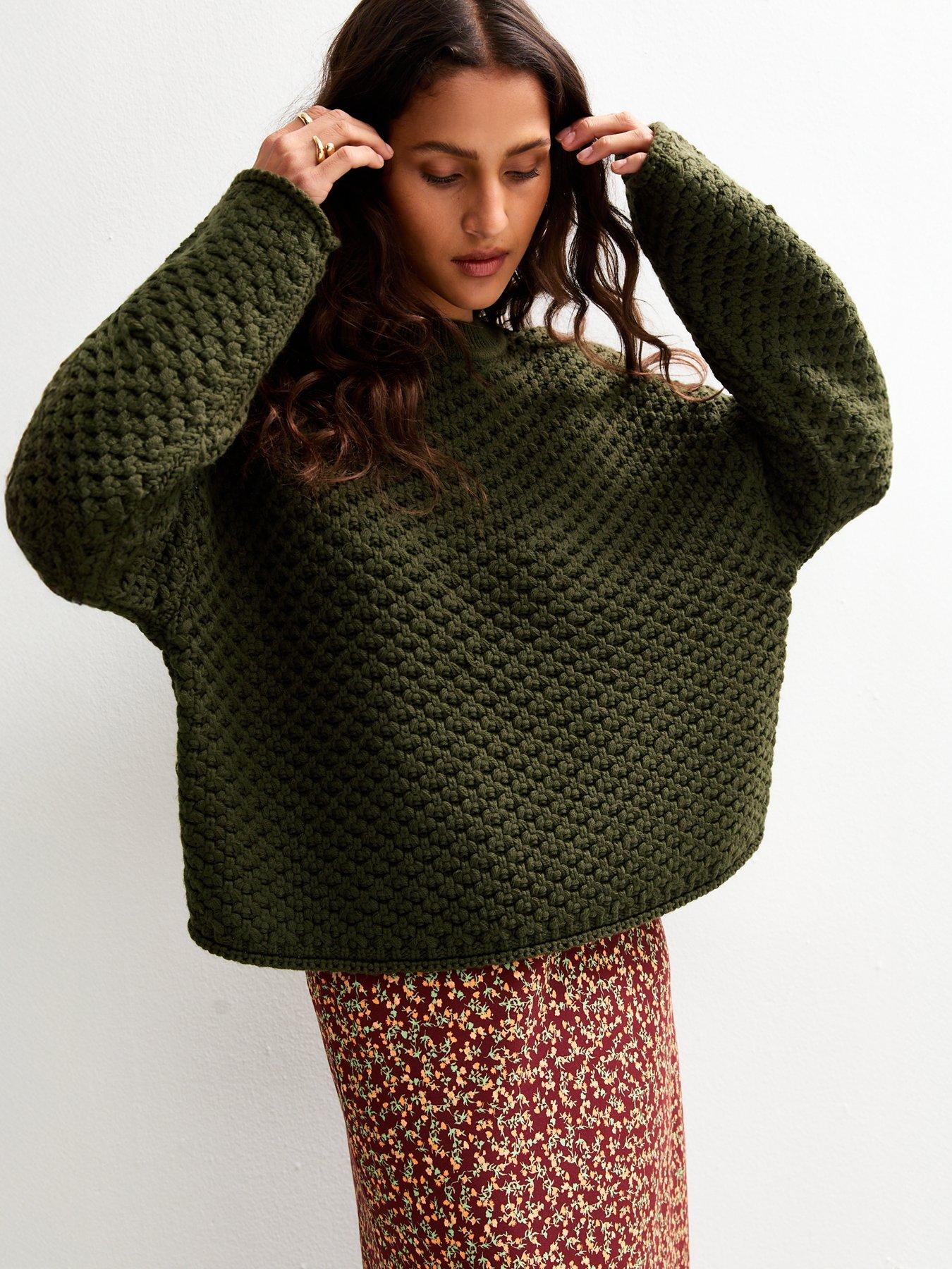 new-look-khaki-stitch-knit-jumper-greenoutfit