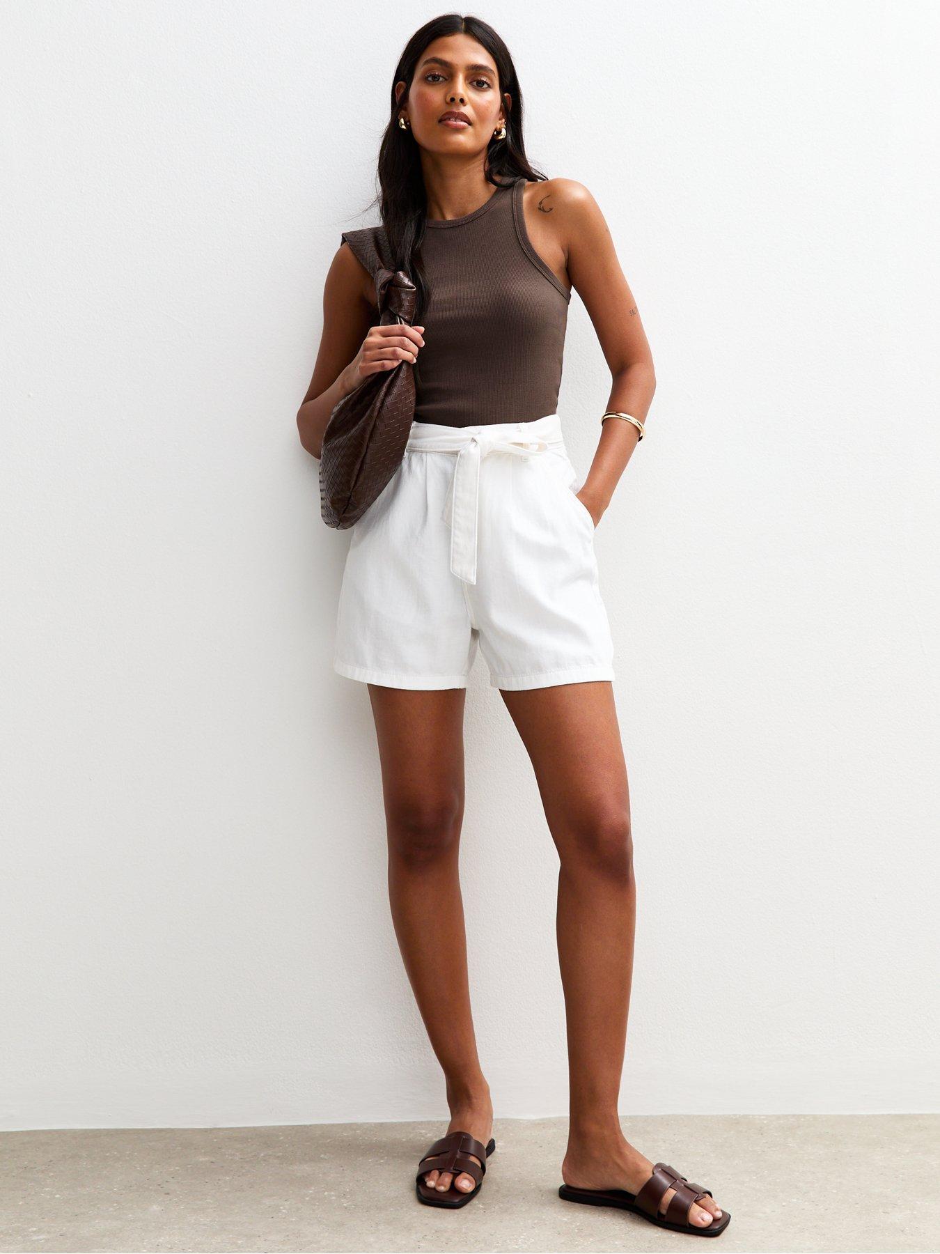 Image 3 of 4 of New Look Ribbed Racer Back Vest Top - Dark Brown