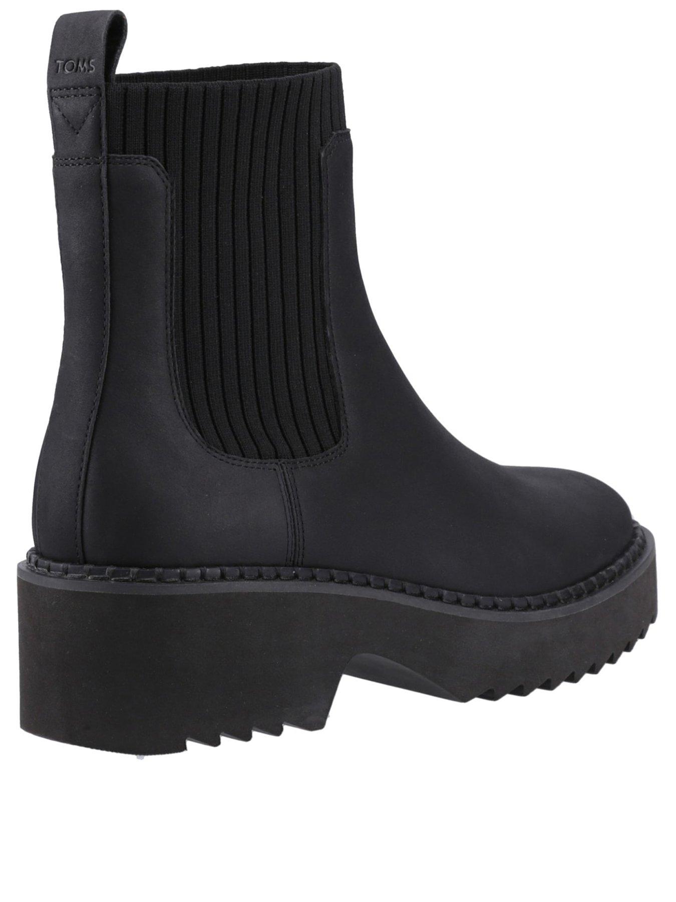 Image 3 of 5 of TOMS Millie Water Resistant Leather Boot - Black