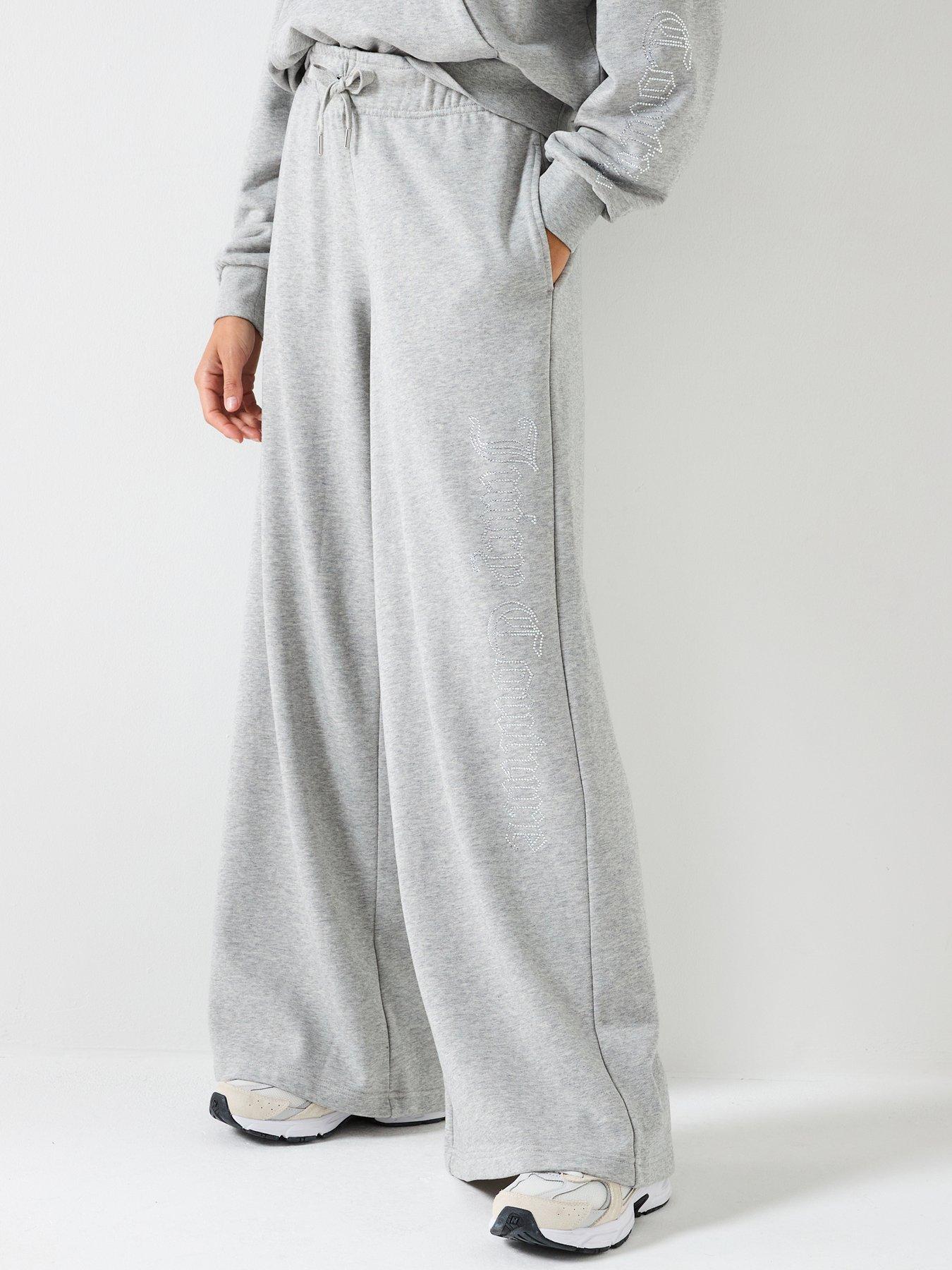 Juicy Couture Annen Ultra Low Wide Leg Trackpants - Grey