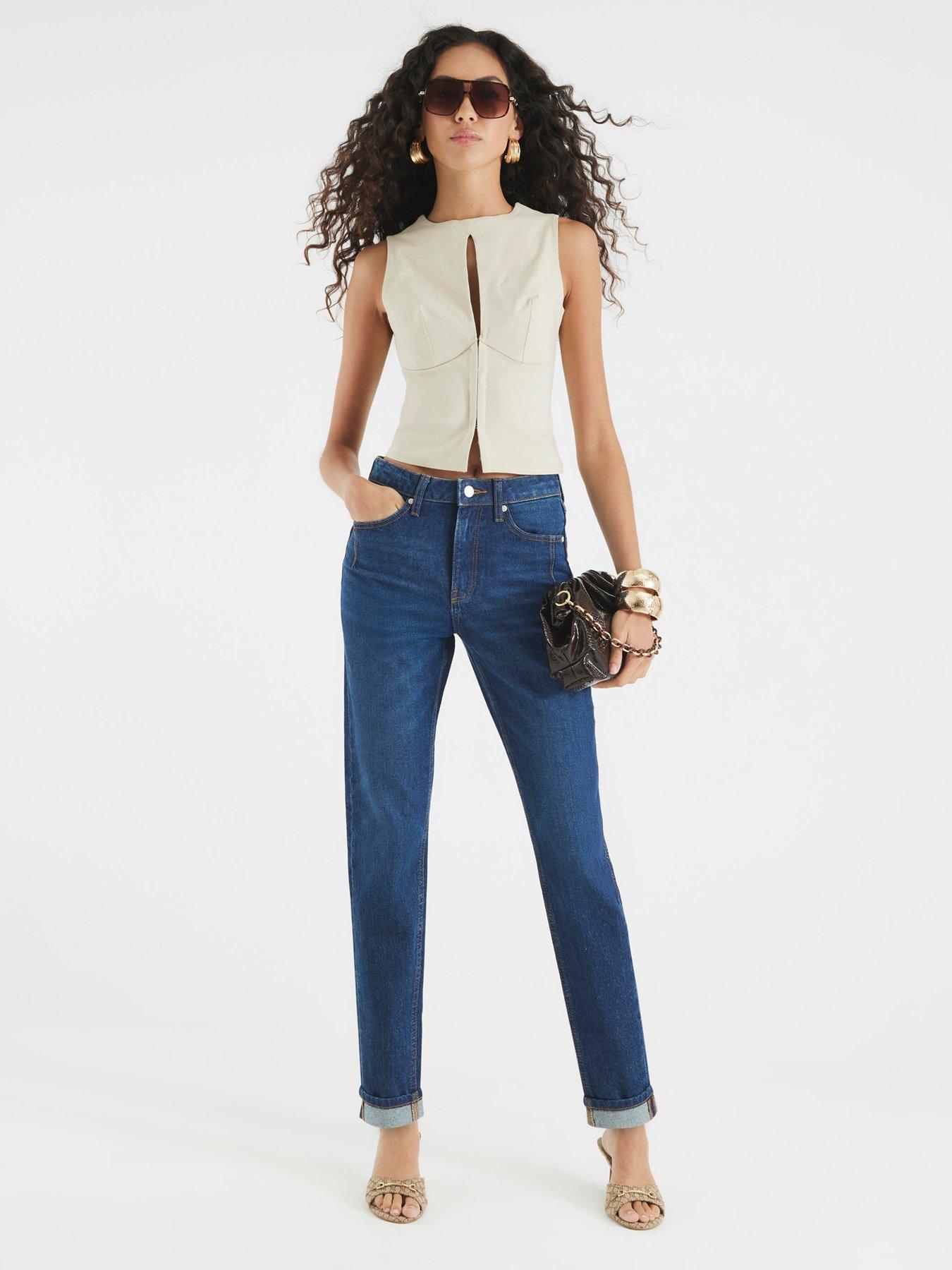 River Island Mom Sculpt Barney Jeans - Blue