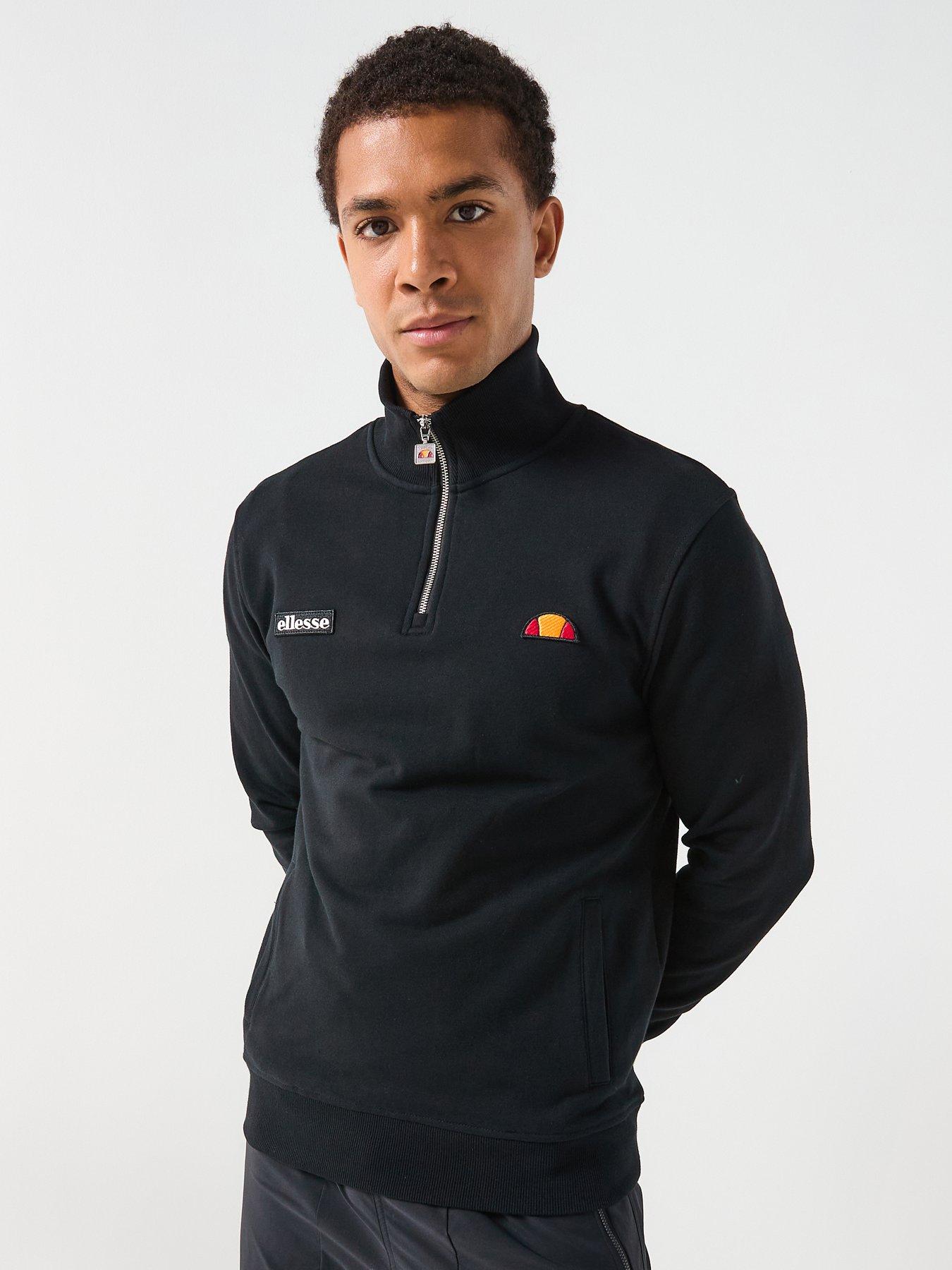 ellesse-mens-pelegrini-14-zip-blackfront