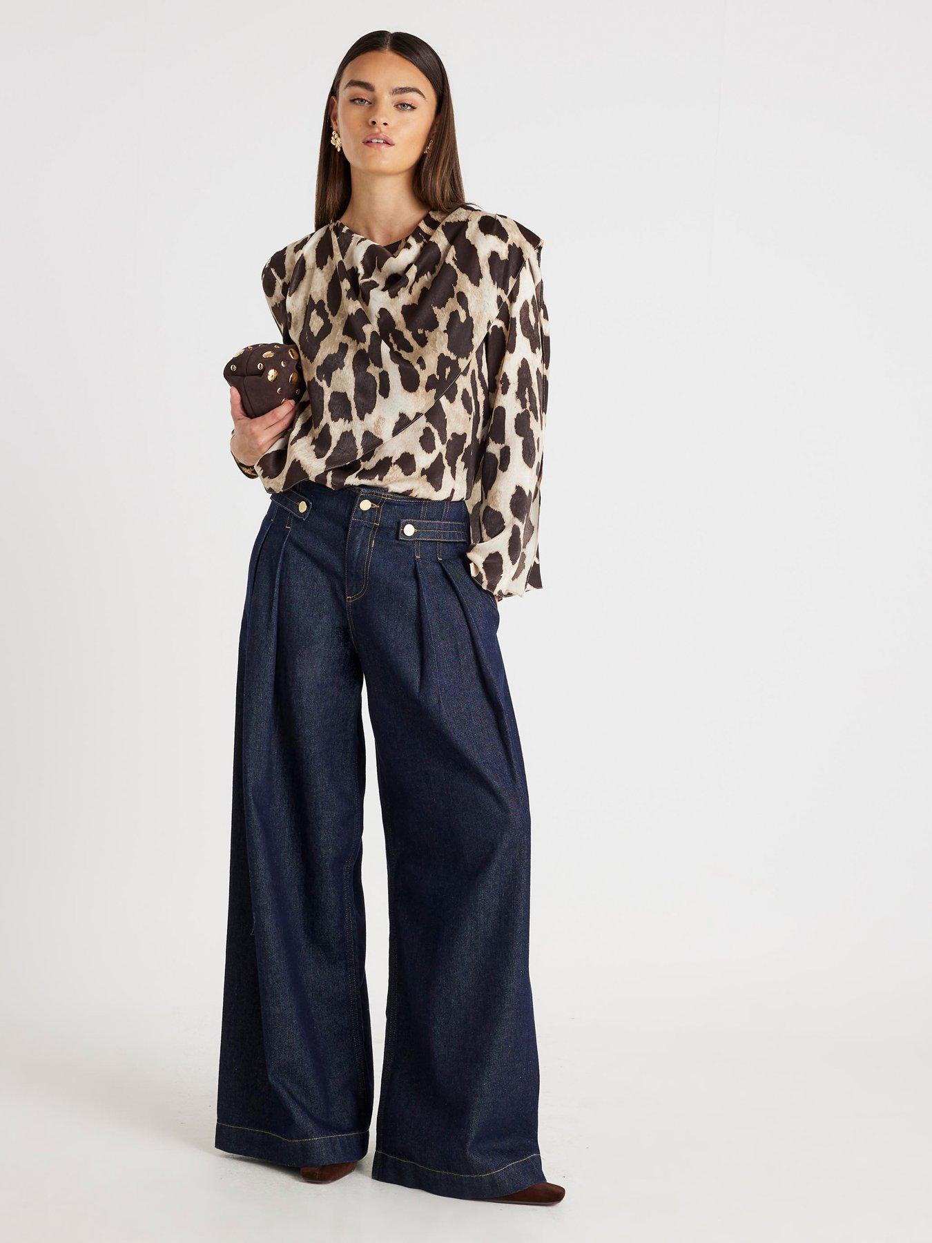 River Island Cowl Neck Drape Blouse - Brown