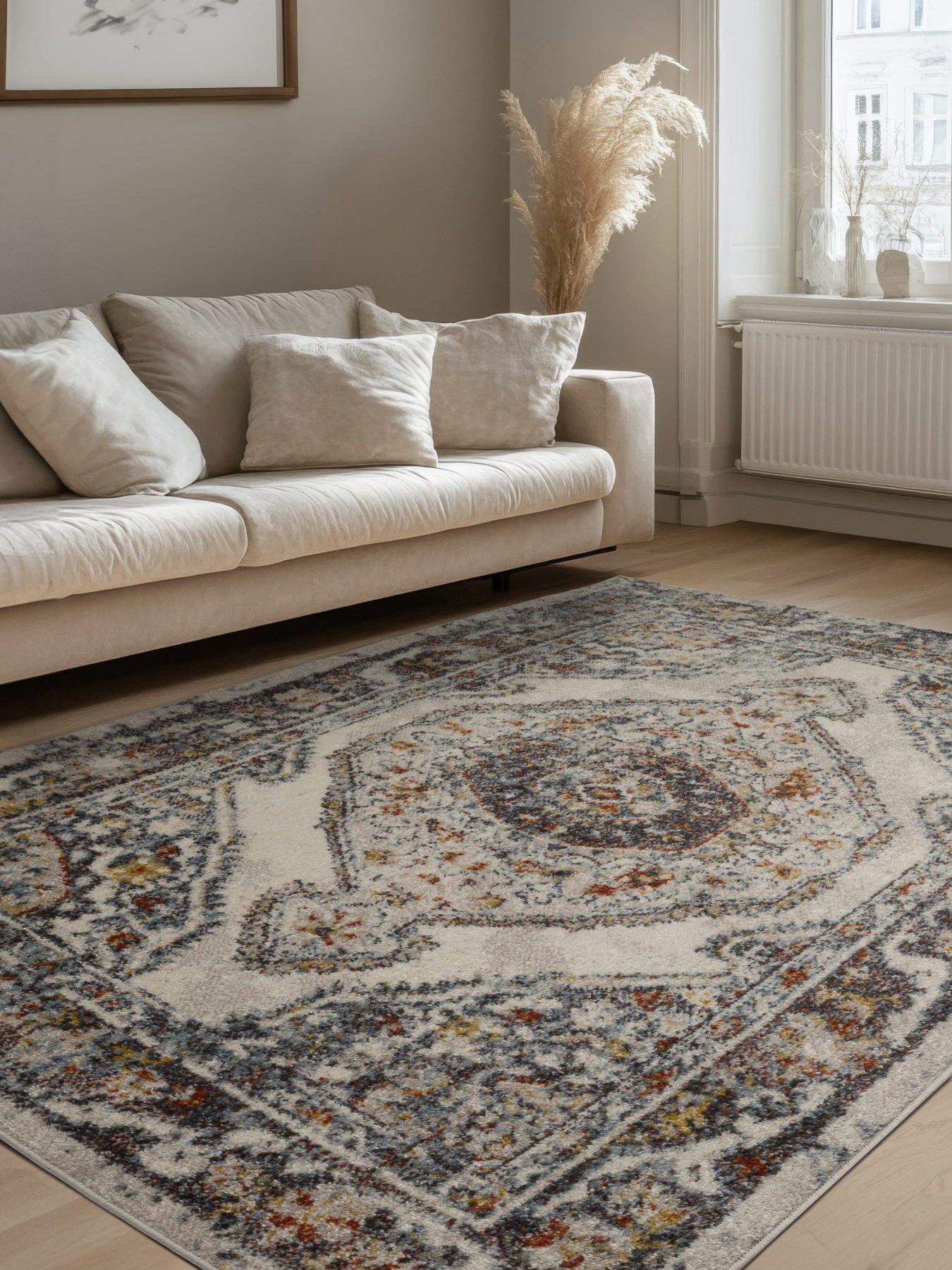 Image 1 of 4 of The Very Collection Juno Beige Medallion Rug 160x230cm