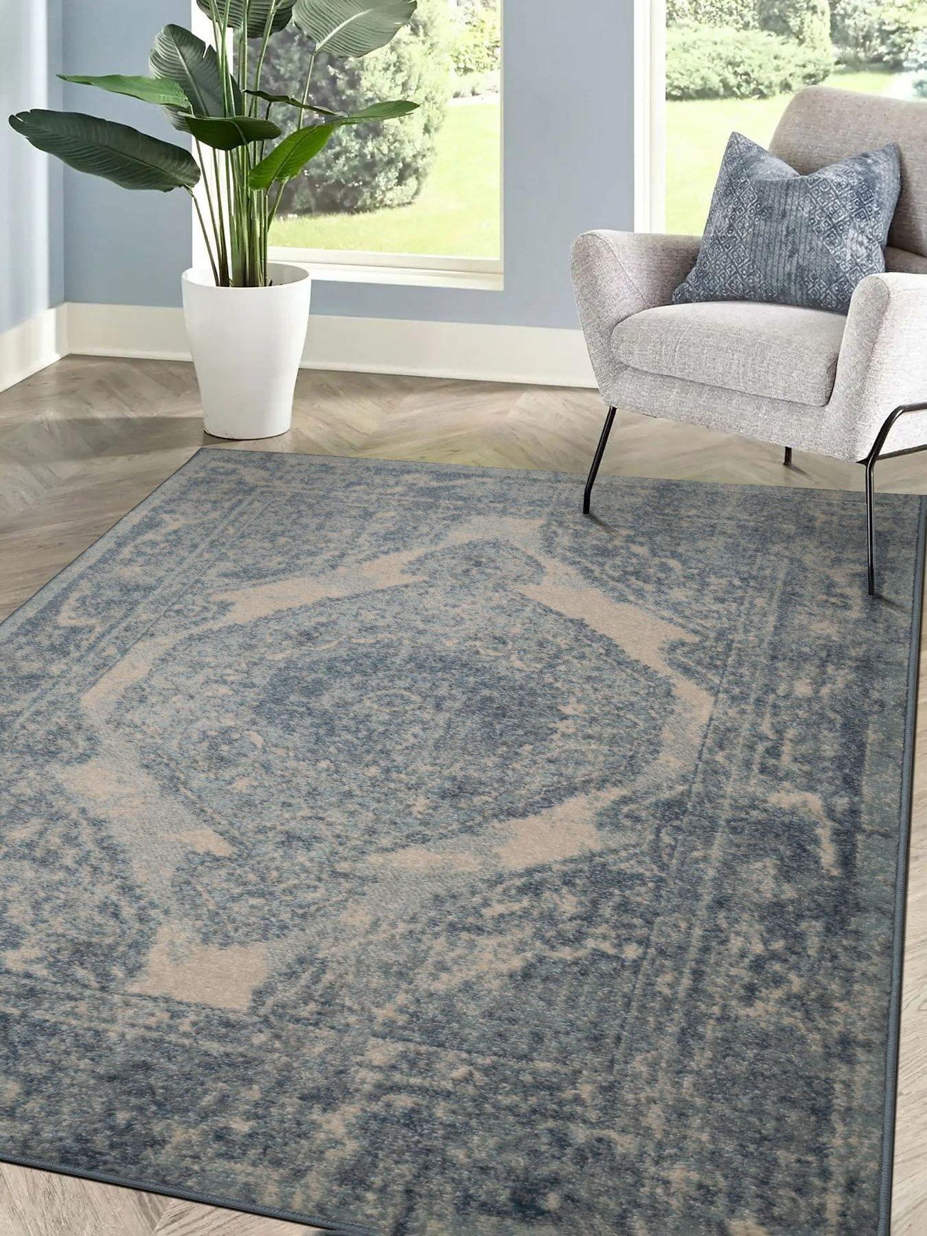Image 1 of 4 of The Very Collection Juno Blue Medallion Rug