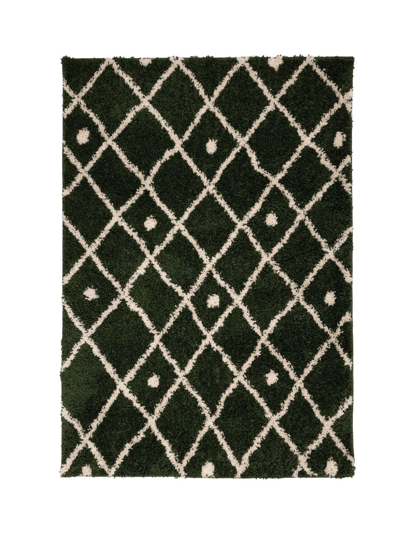 Image 2 of 4 of The Very Collection Snug Diamonds Rug - Green