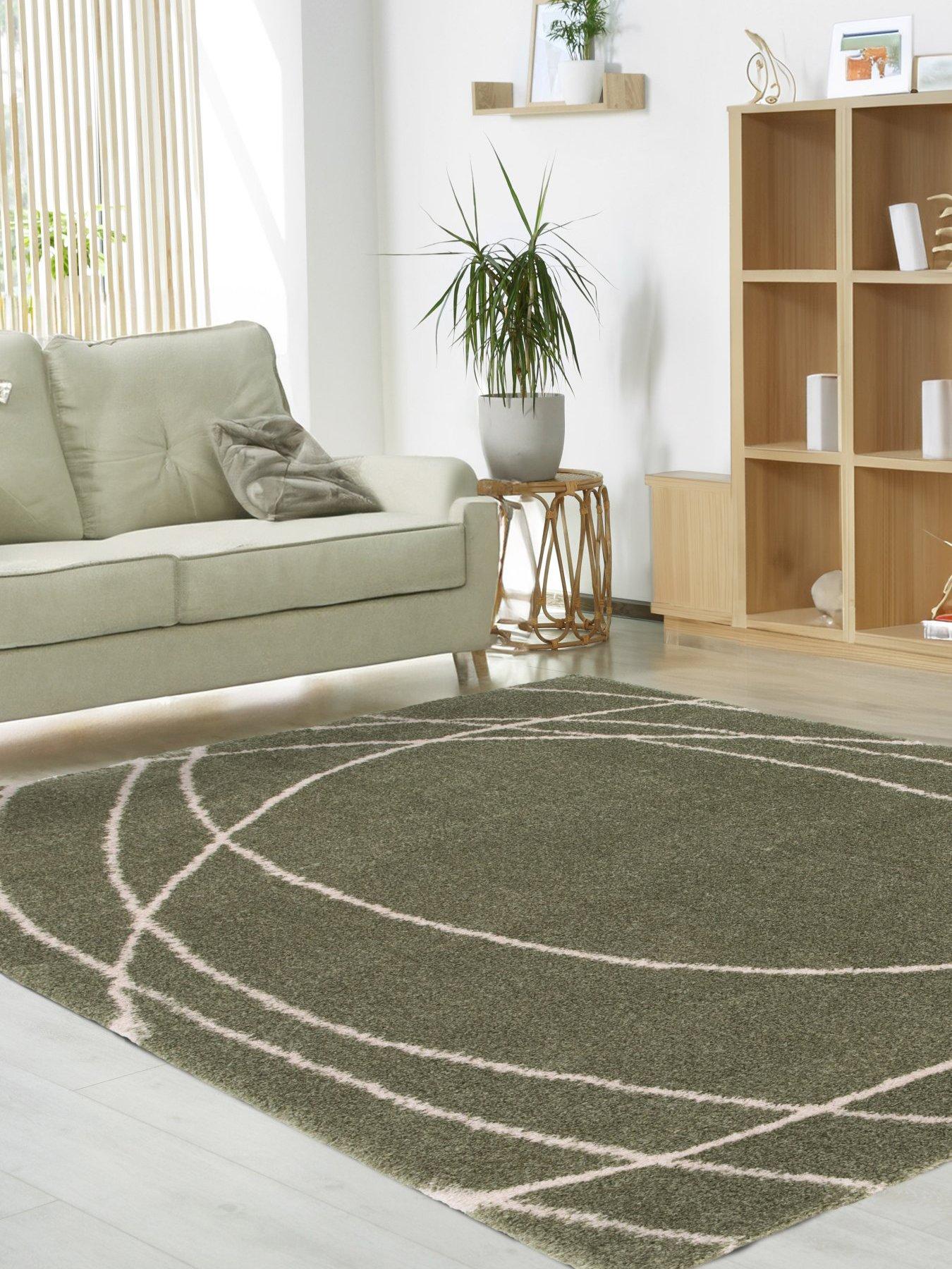 Image 1 of 4 of Very Home Polyester Squiggle Rug - Sage