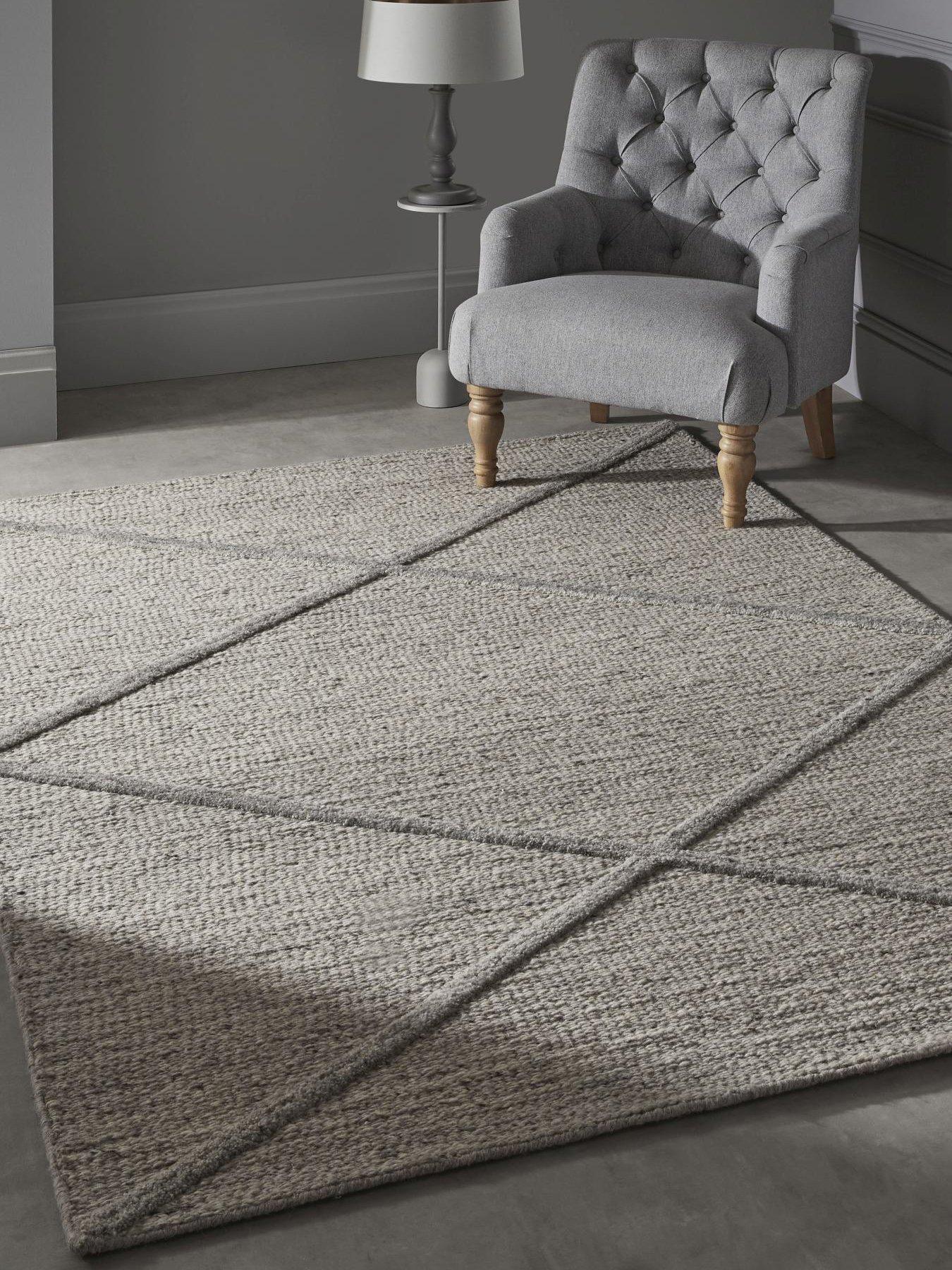 very-home-stellar-diamond-wool-rug-grey