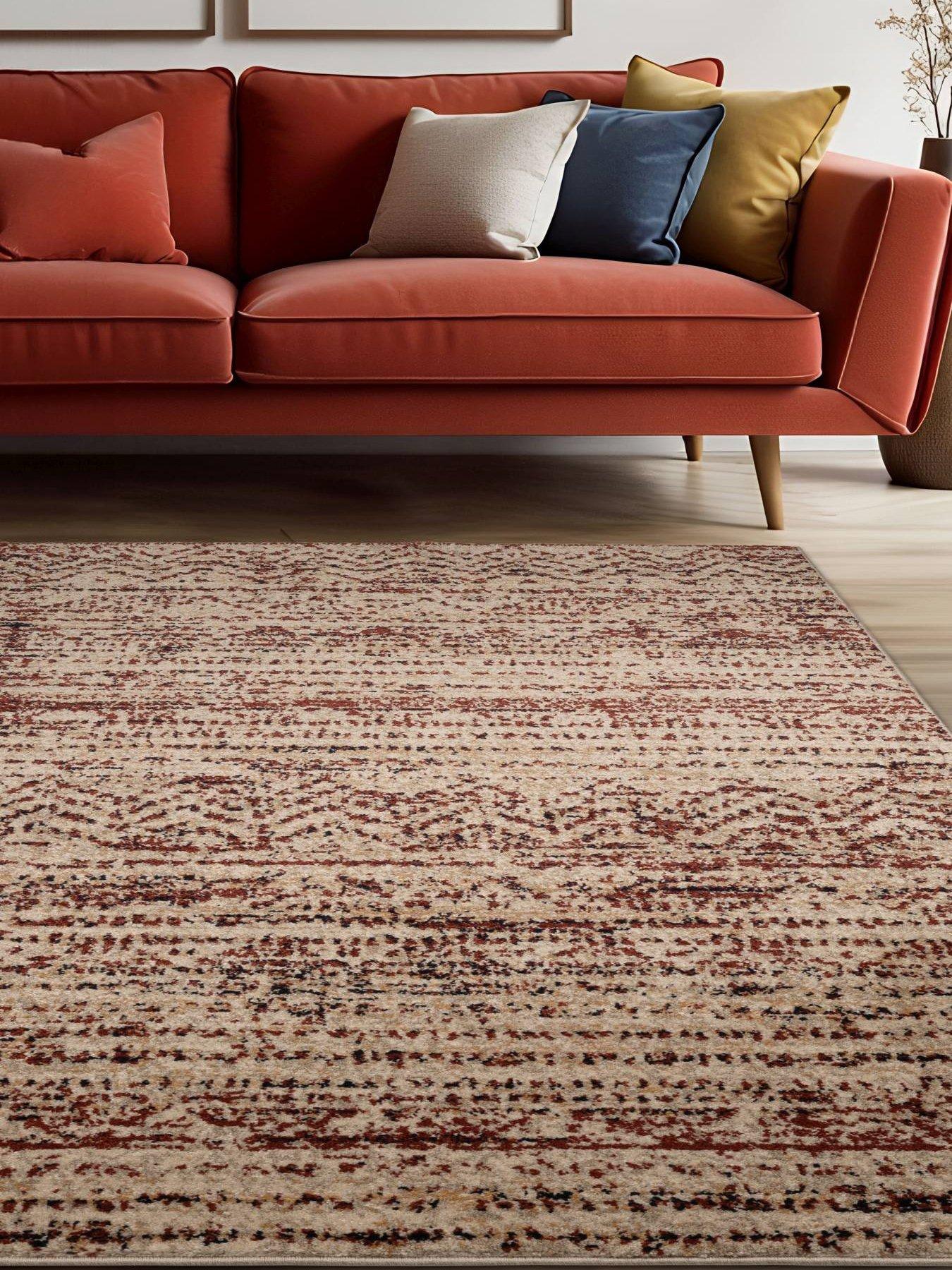 Very Home Freya Patterned Rug - Burgundy