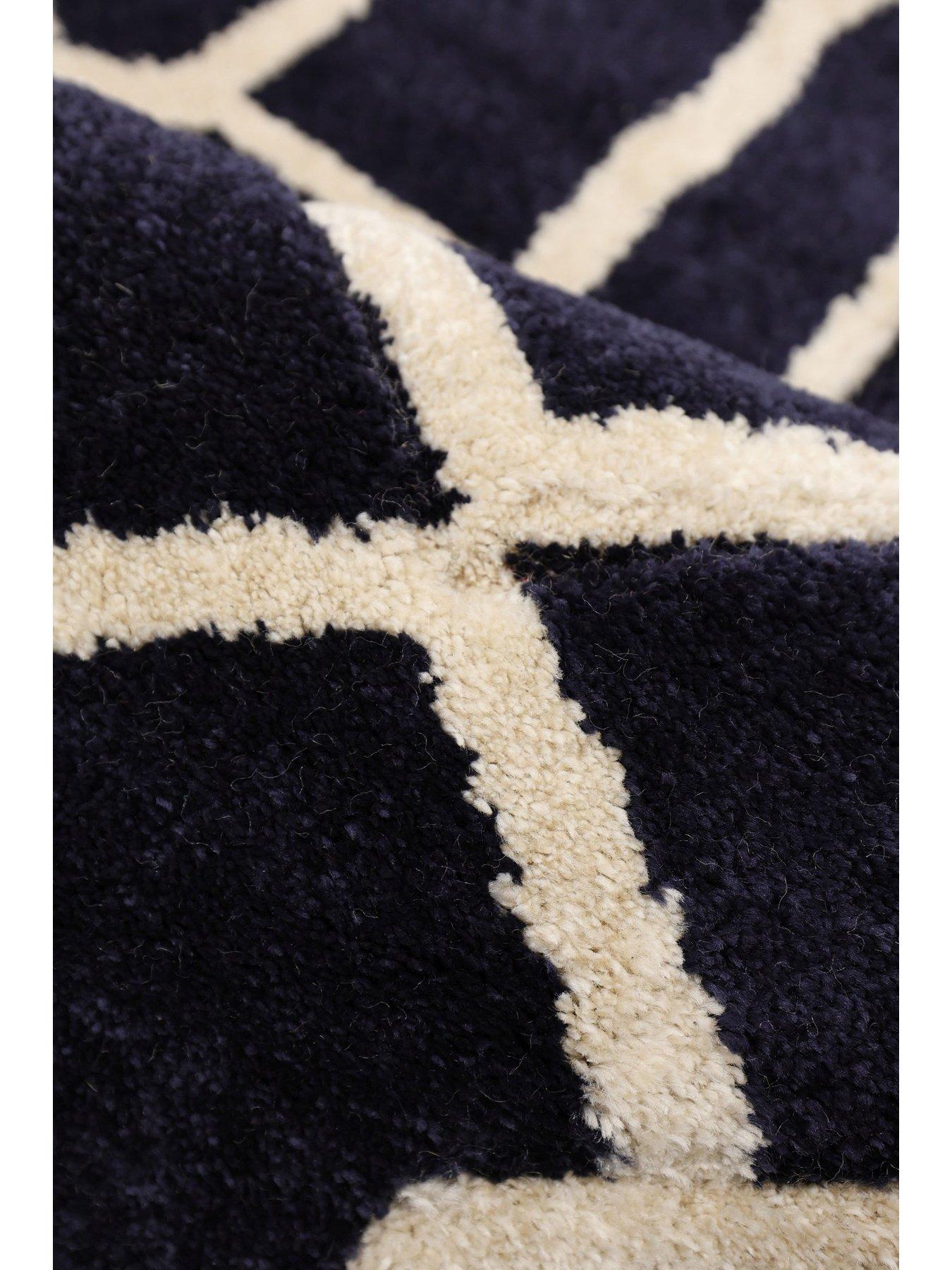 Image 3 of 3 of The Very Collection Newport Lattice Navy Rug
