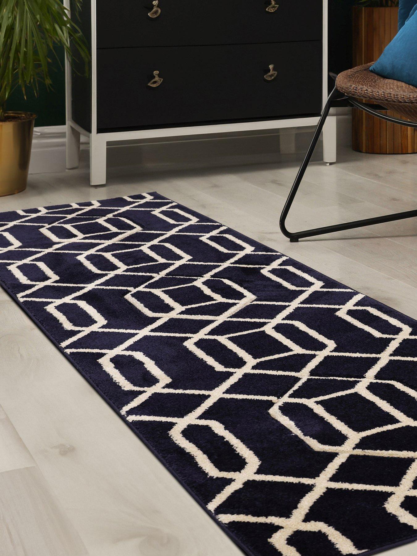 Image 1 of 3 of The Very Collection Newport Lattice Navy Runner