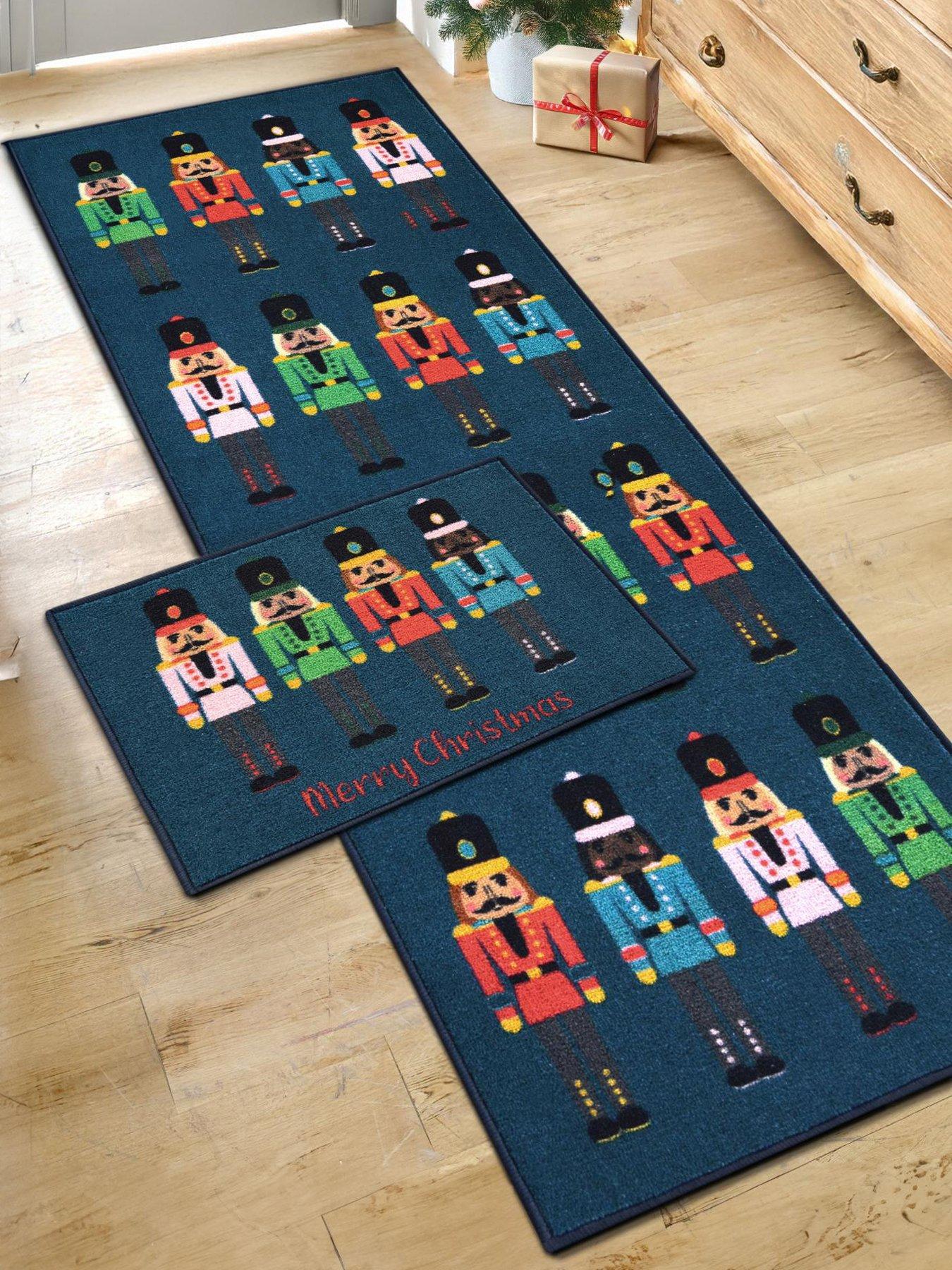 Very Home Nutcracker Runner  &  Doormat Set - Navy