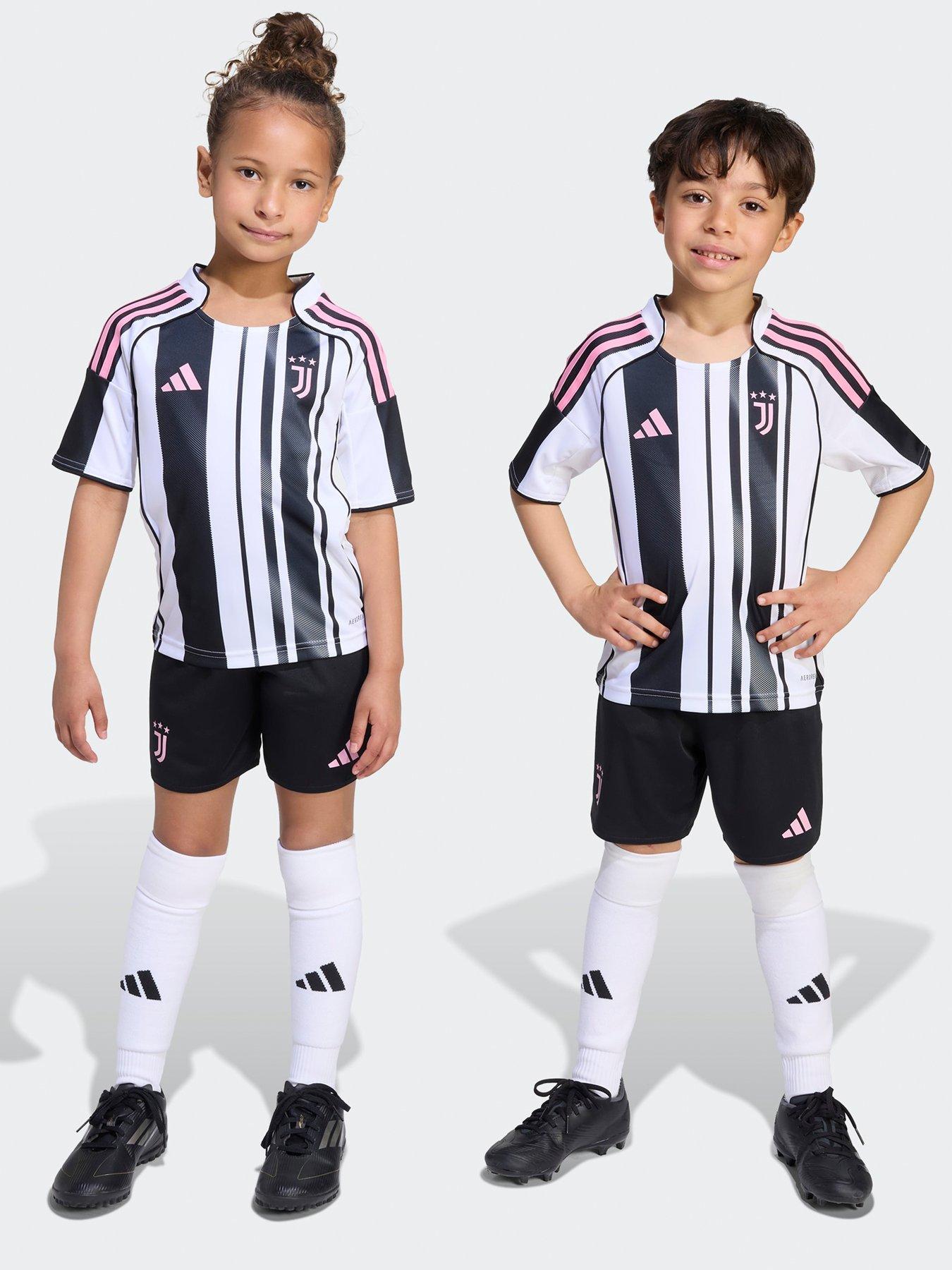 adidas Kids Juventus 25/26 Home Mini Football Kit - Black/White