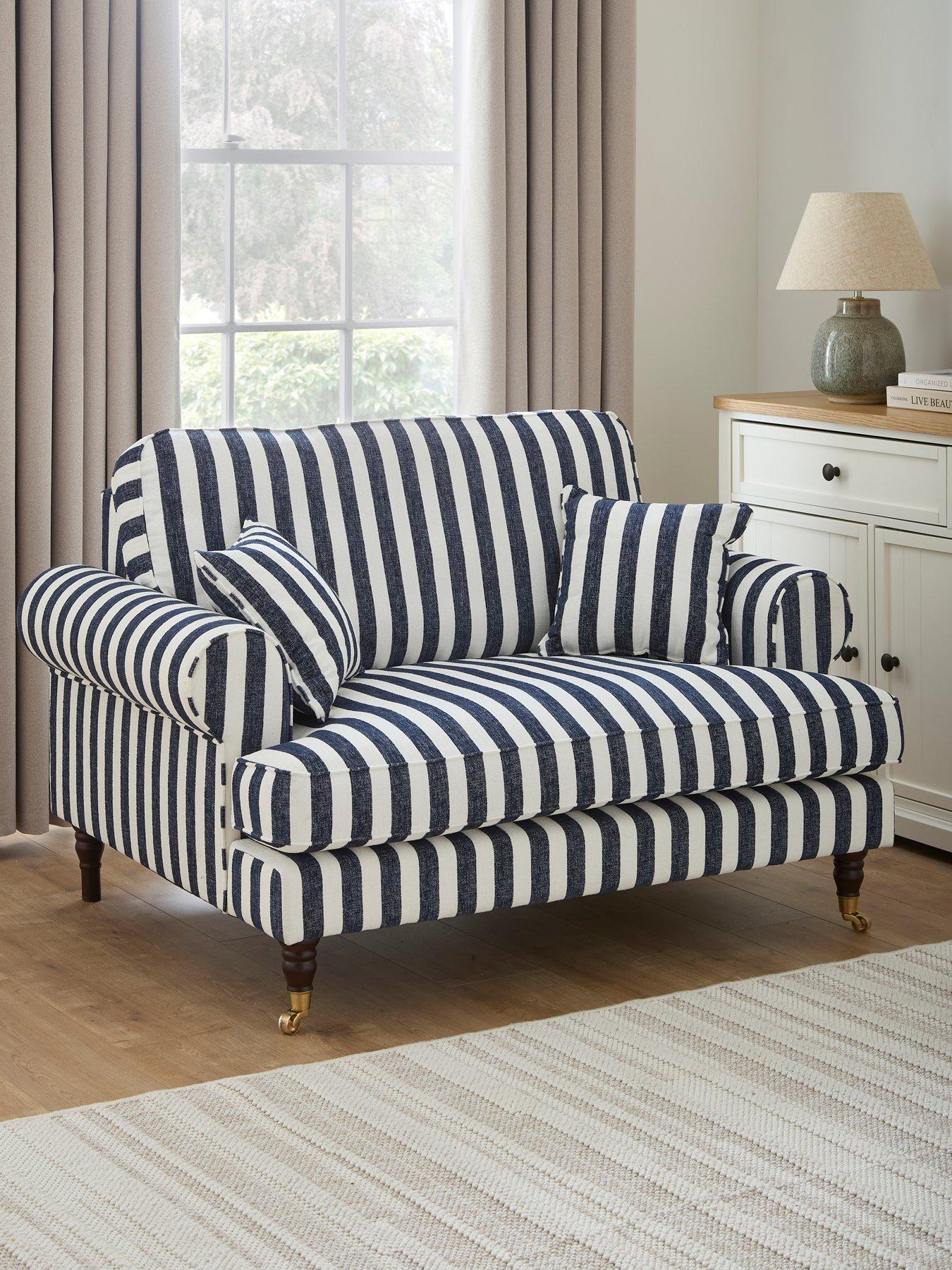 undefined Coast Navy Striped Love Chair