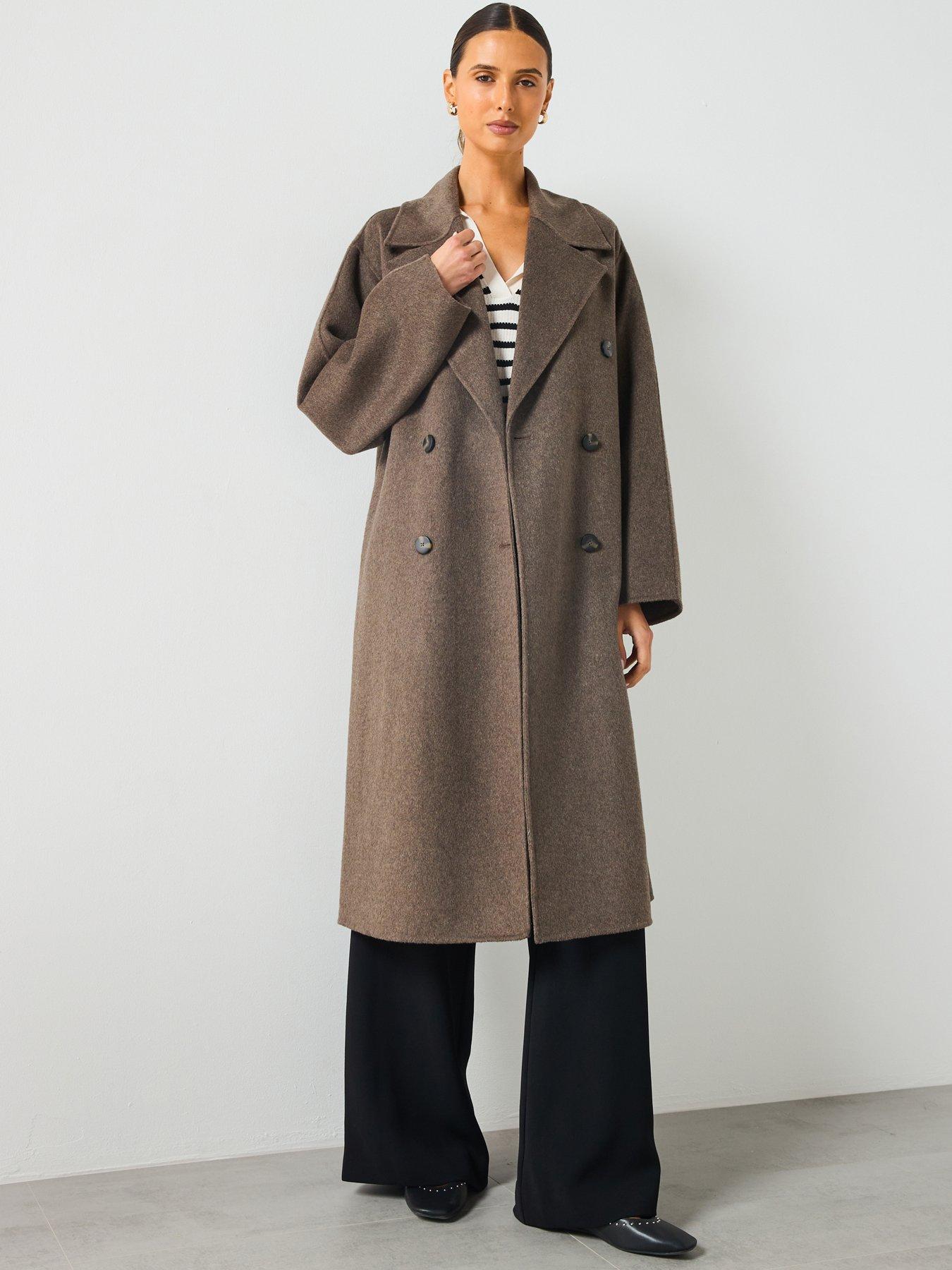 Mango Double Breasted Duster Coat - Grey