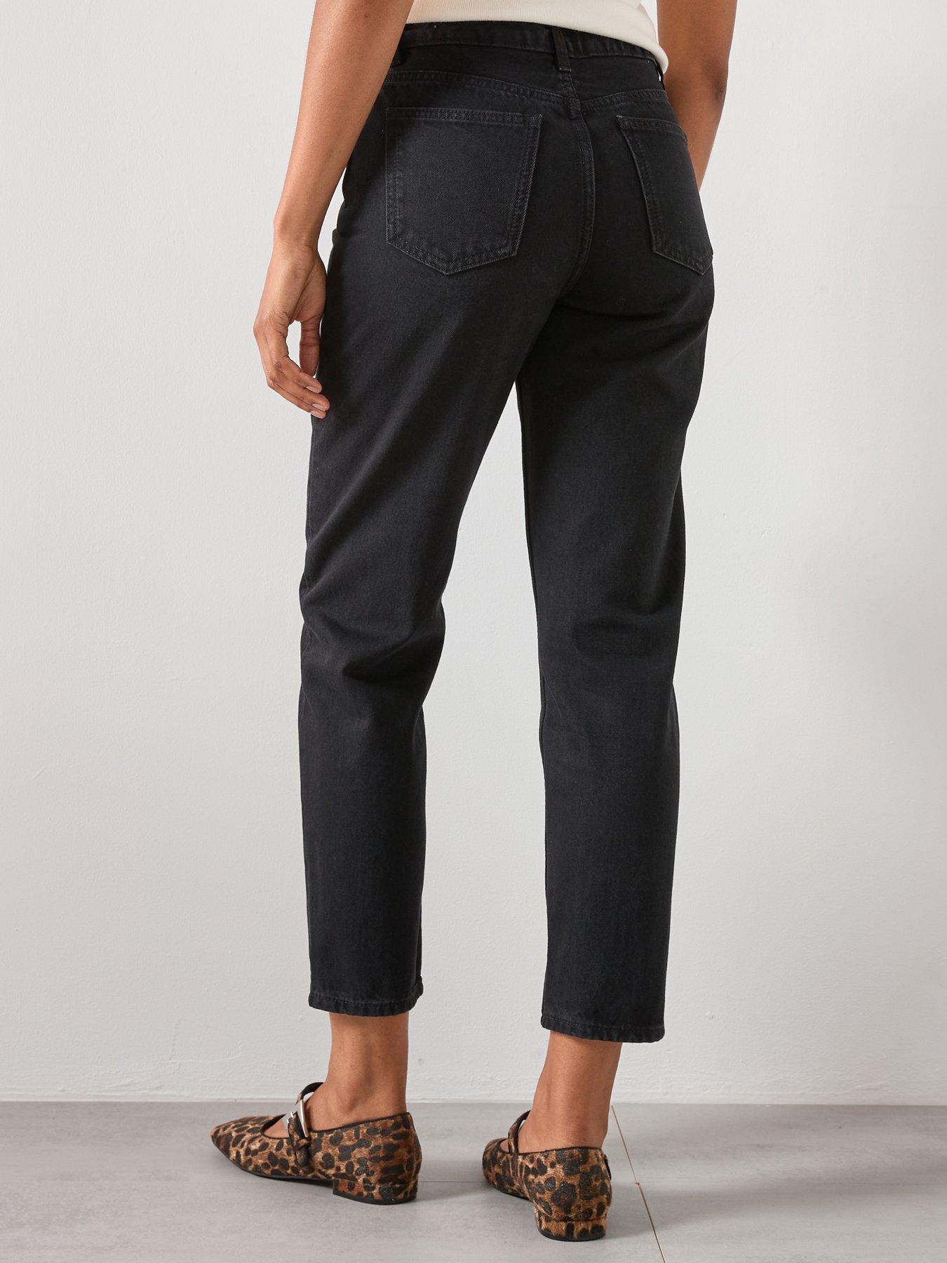Image 2 of 6 of Mango High Rise Mom Jeans - Black
