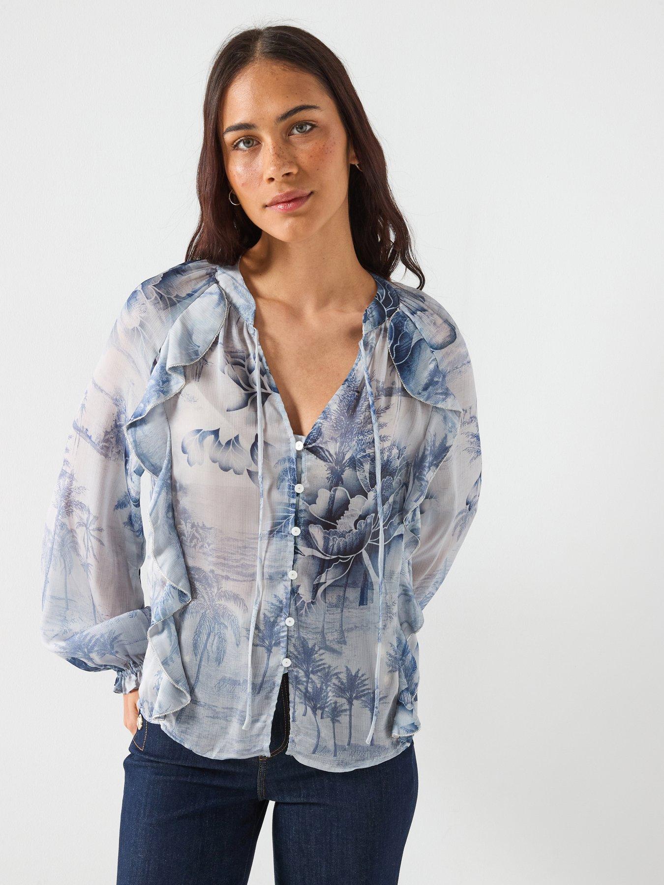 guess-josette-long-sleeve-blouse-bluefront