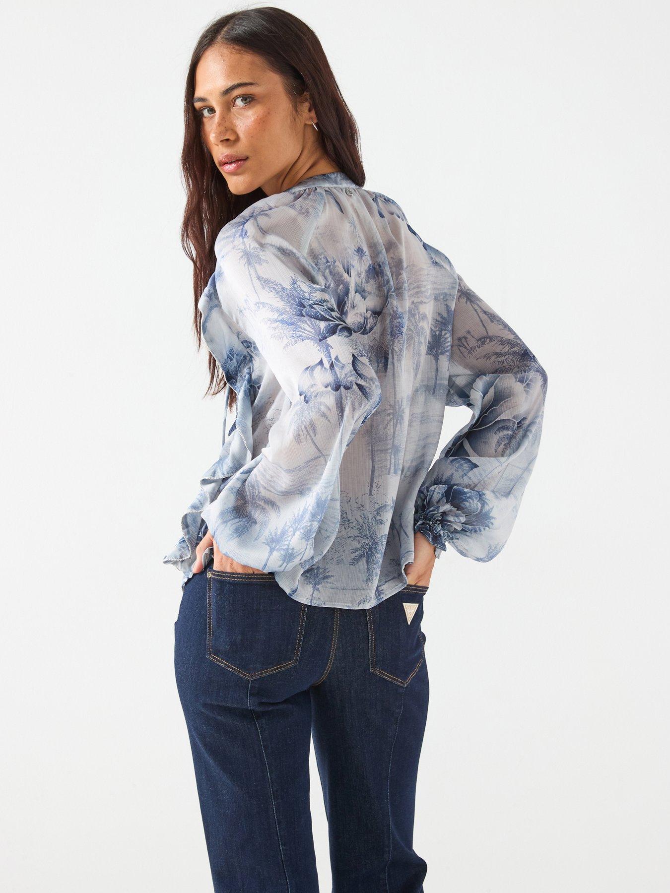 guess-josette-long-sleeve-blouse-bluestillFront