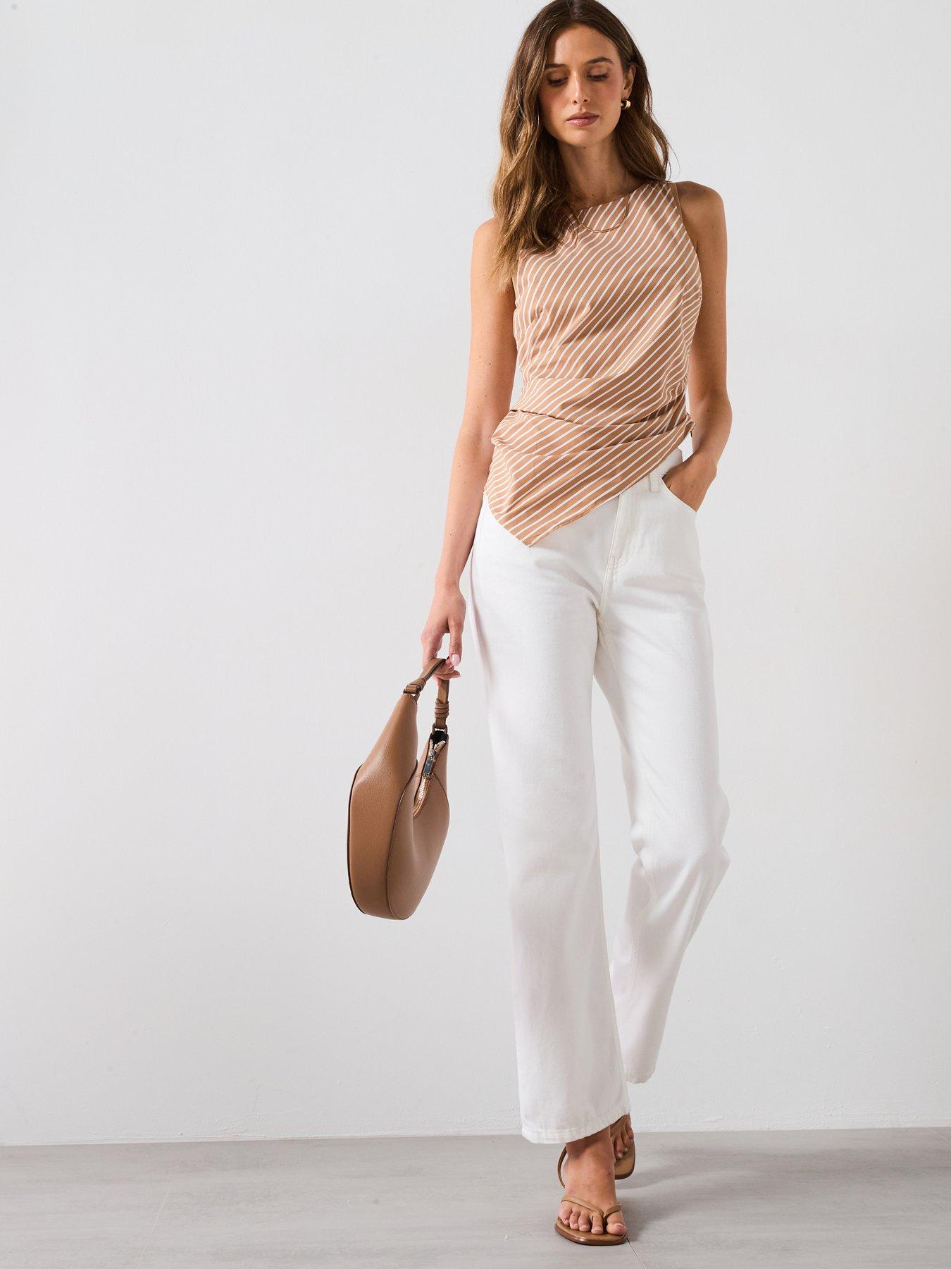 mango-asymmetrical-striped-cotton-top-brownback