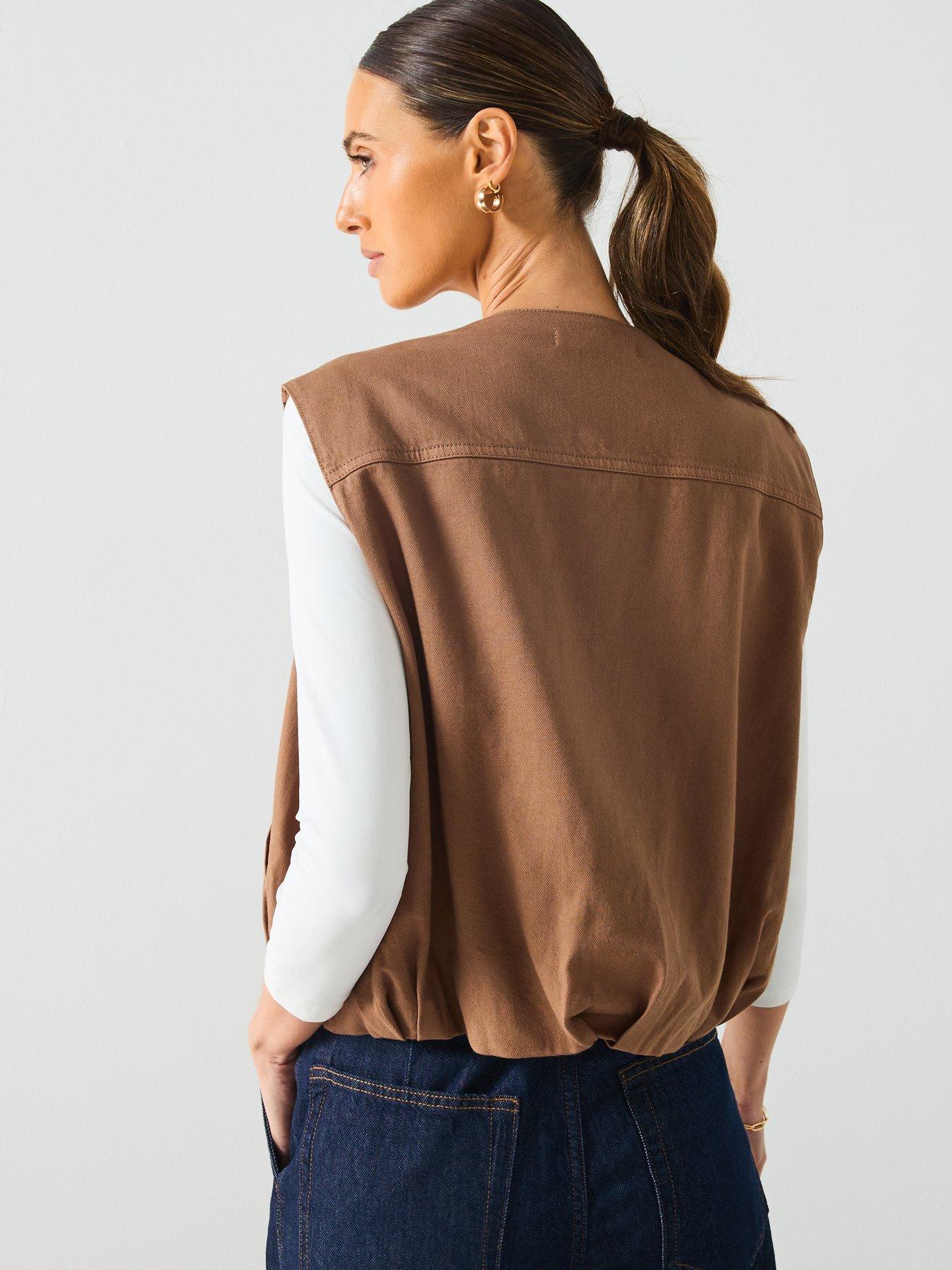 mango-denim-waistcoat-brownstillFront