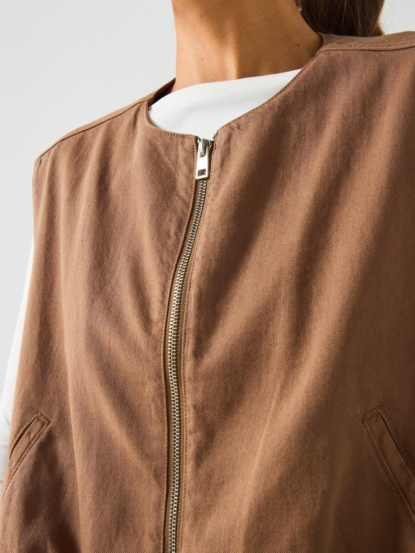 mango-denim-waistcoat-brownoutfit