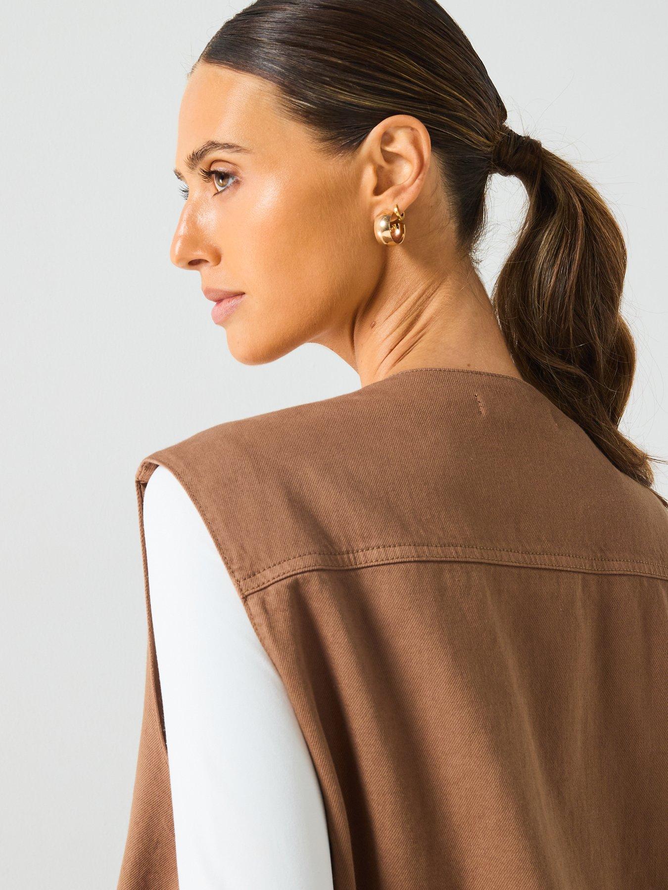 mango-denim-waistcoat-browndetail