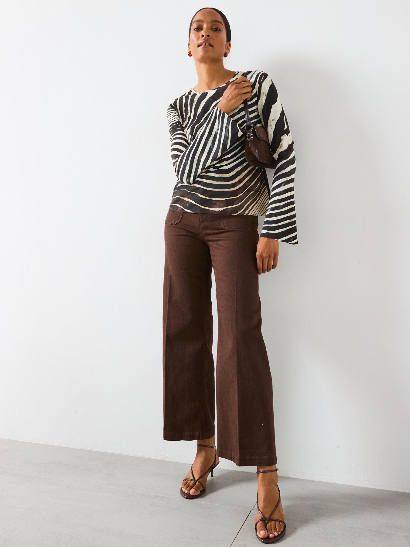 Image 3 of 5 of Mango Long Sleeve Zebra Blouse - Black