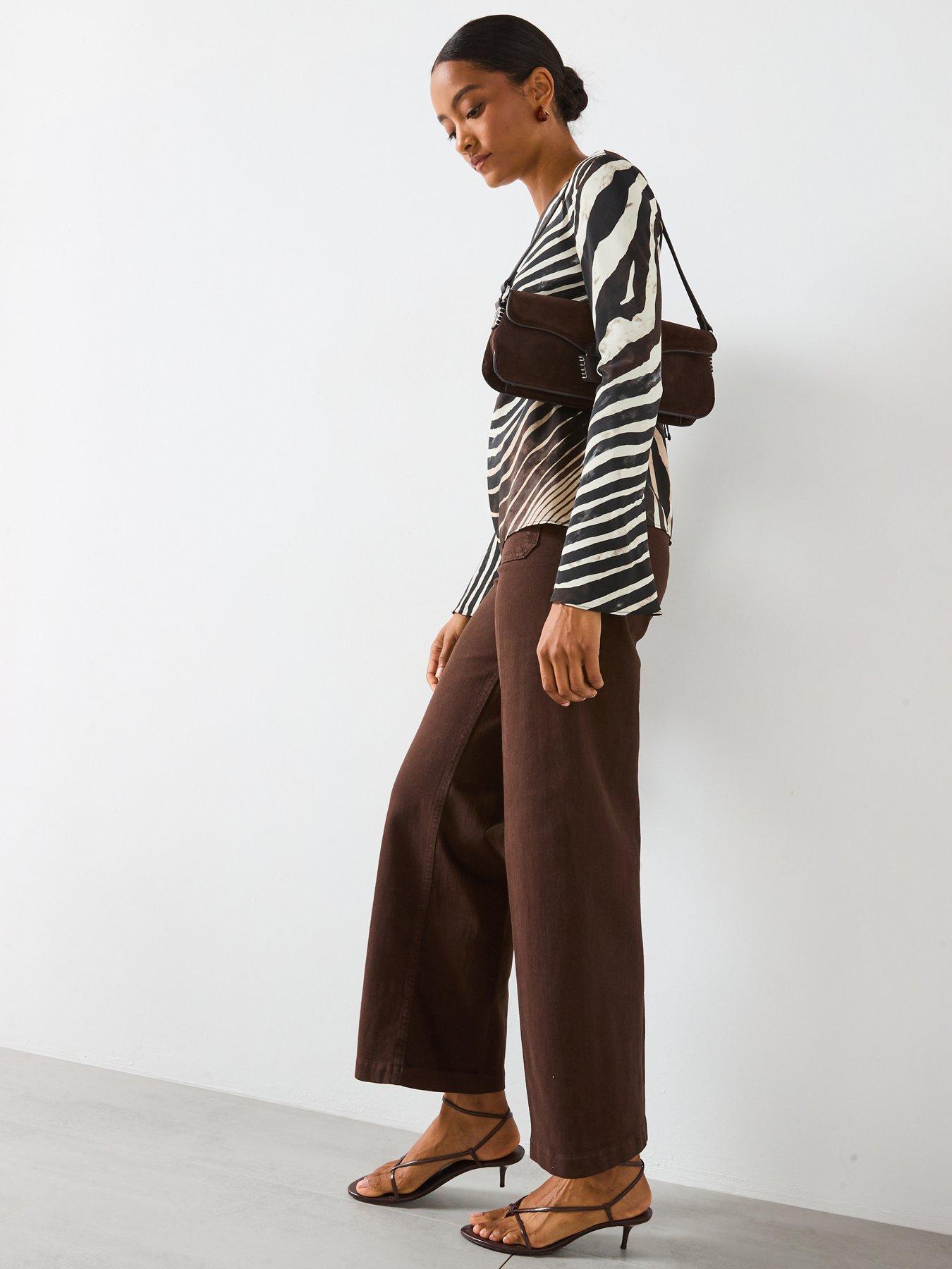 Image 5 of 5 of Mango Long Sleeve Zebra Blouse - Black
