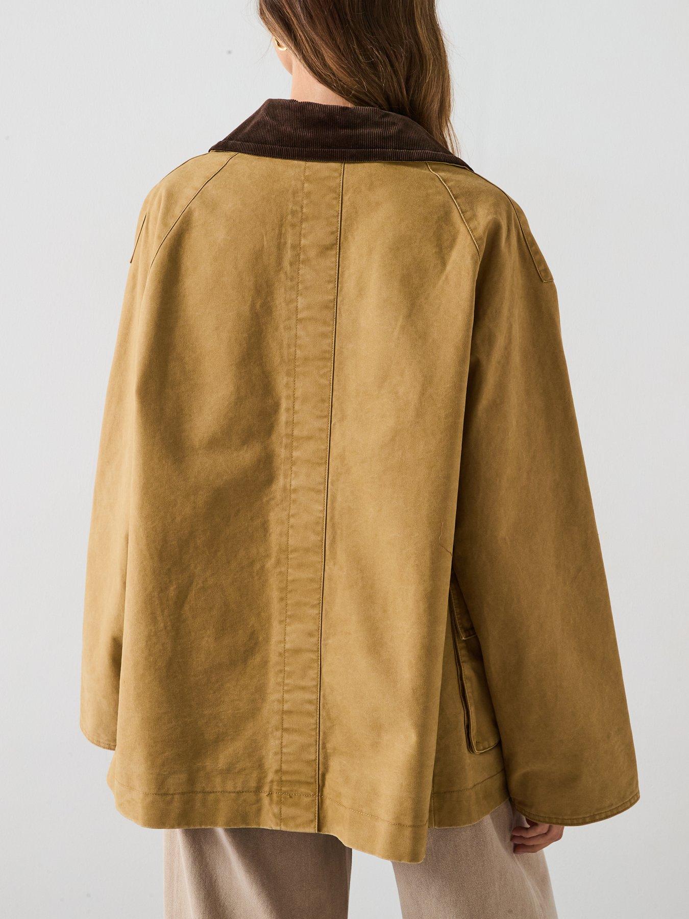 Image 2 of 6 of Mango Cotton Parka With Contrasting Collar - Brown