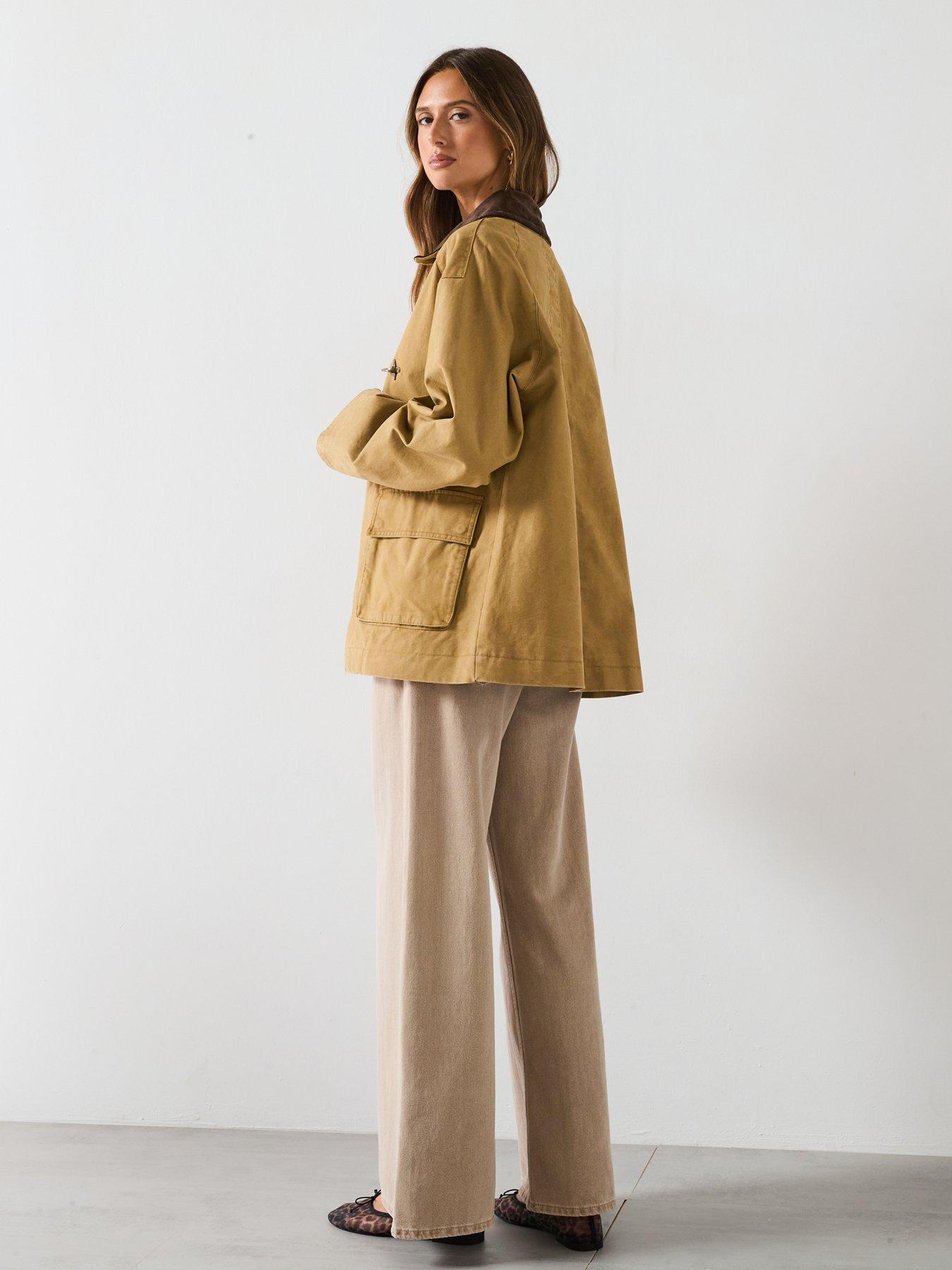 Image 6 of 6 of Mango Cotton Parka With Contrasting Collar - Brown