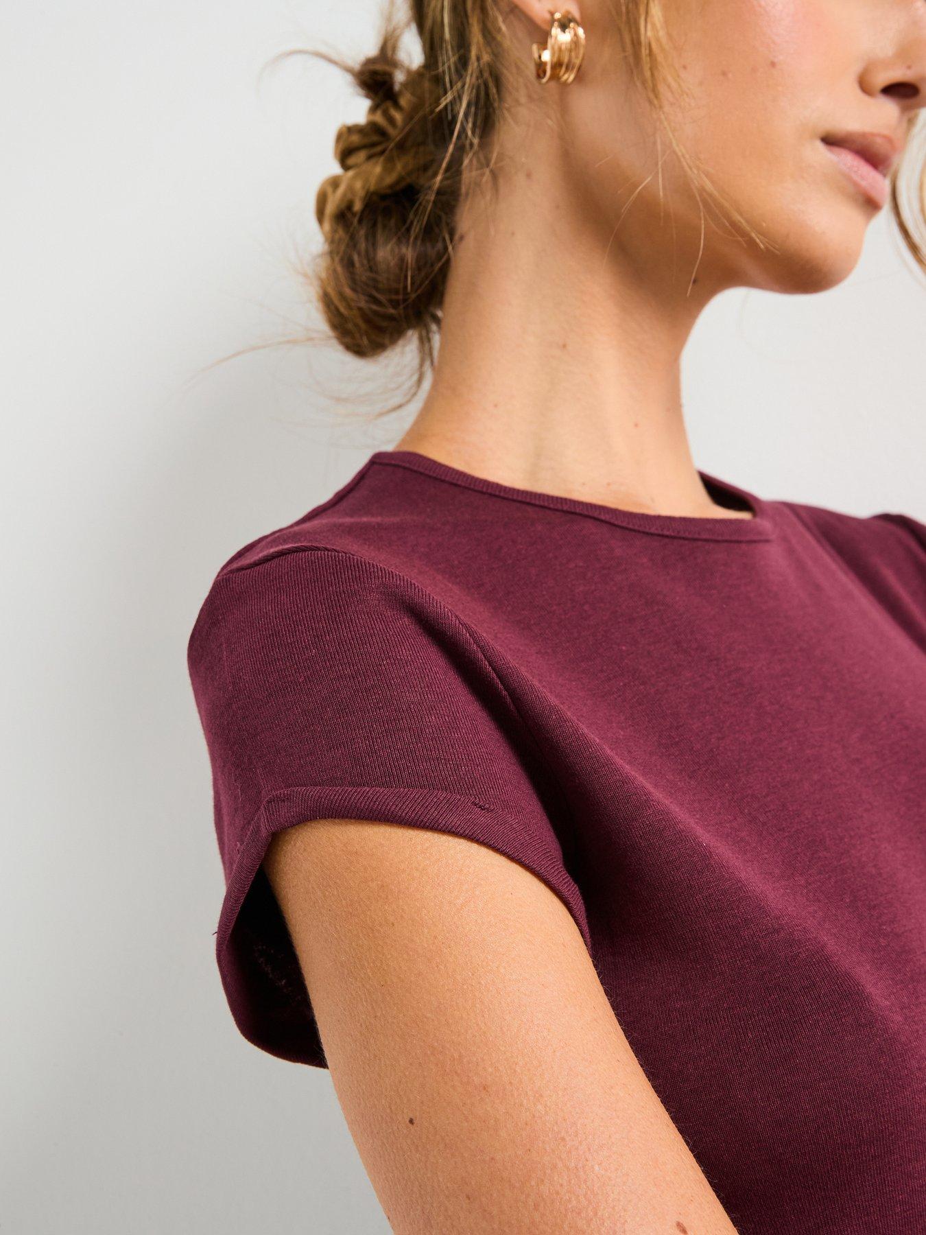Image 5 of 6 of Mango Short Sleeved Cotton T-Shirt - Red