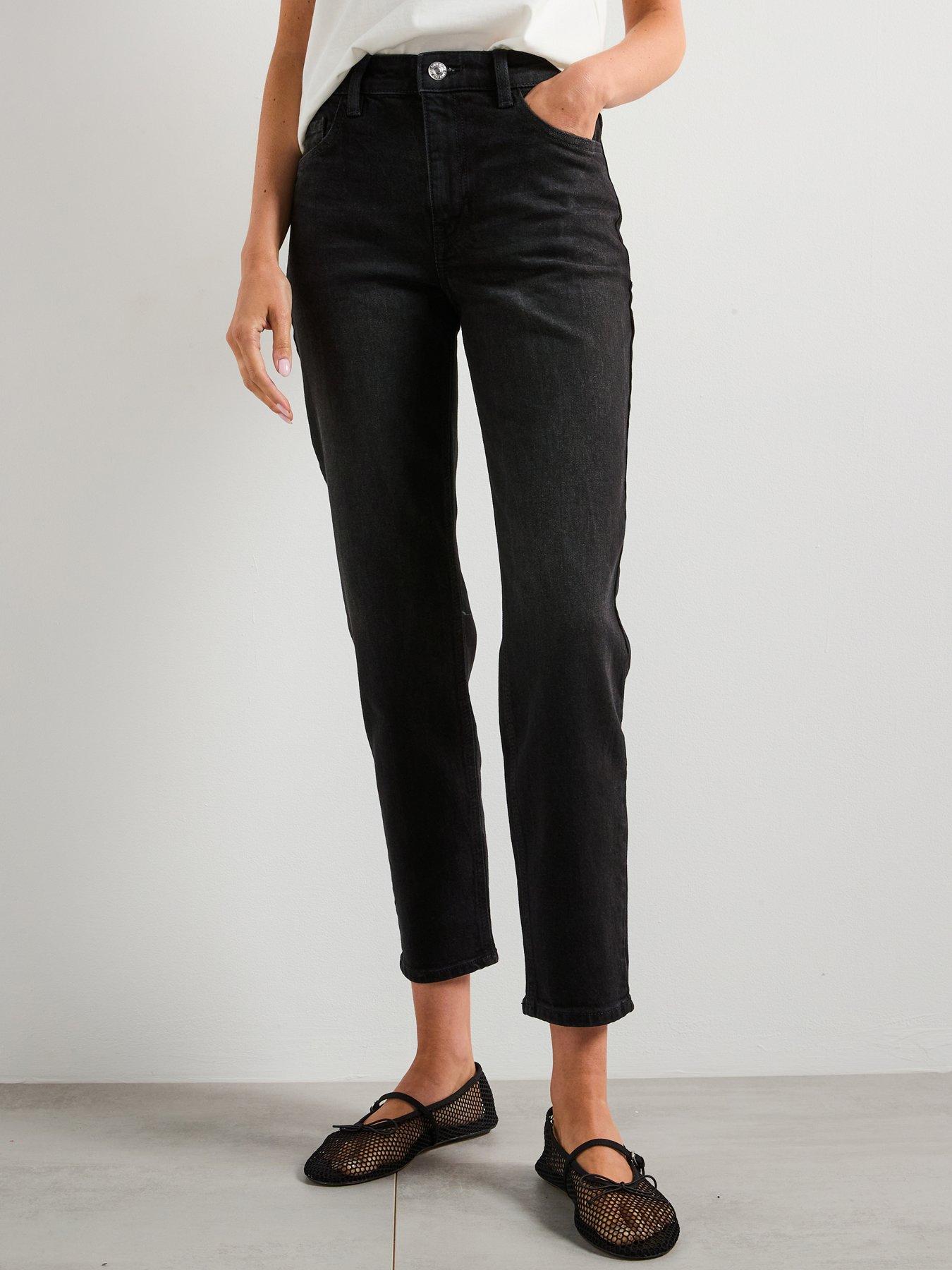 Mango Newmom Comfort High Rise Jeans - Black