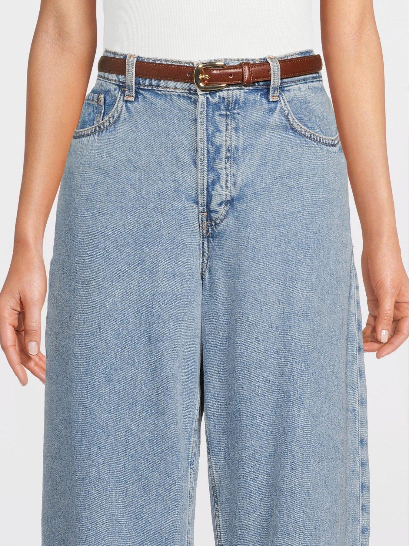 Image 2 of 5 of Mango Thin Belt With Metal Buckle - Brown