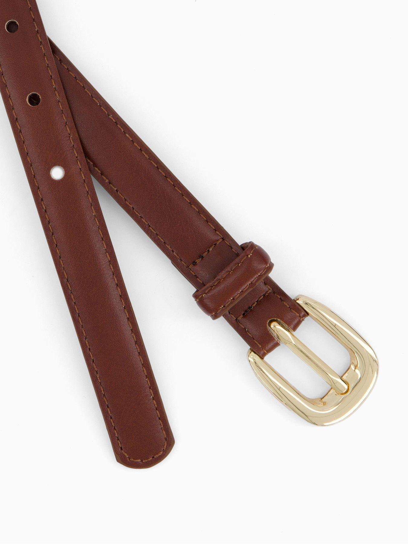 Image 5 of 5 of Mango Thin Belt With Metal Buckle - Brown