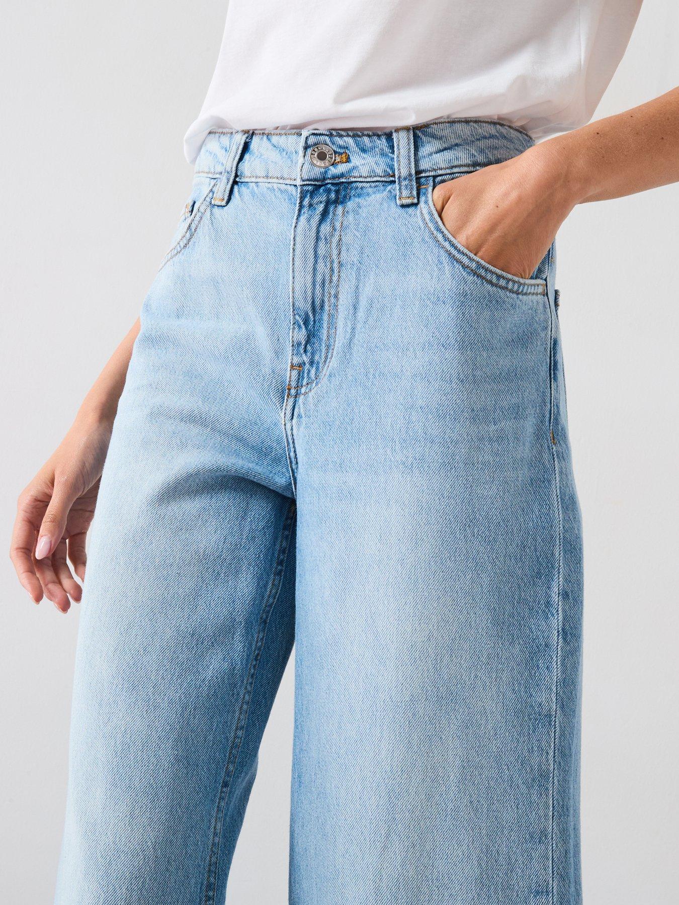 Image 4 of 6 of Mango Danila Wide Leg High Rise Jeans - Blue