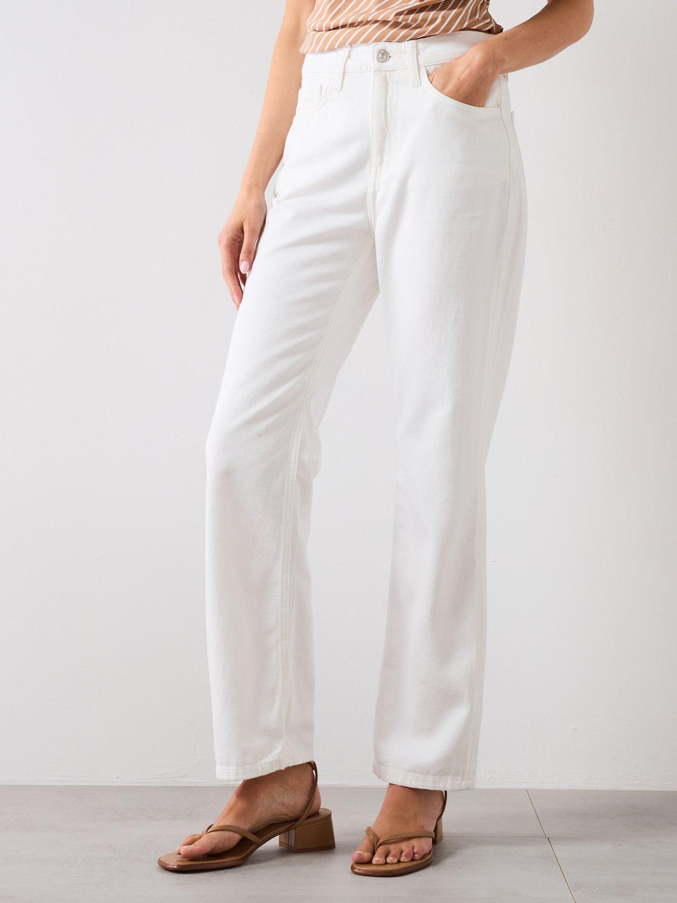 Mango Matilda Mid Rise Straight Fit Jeans - White