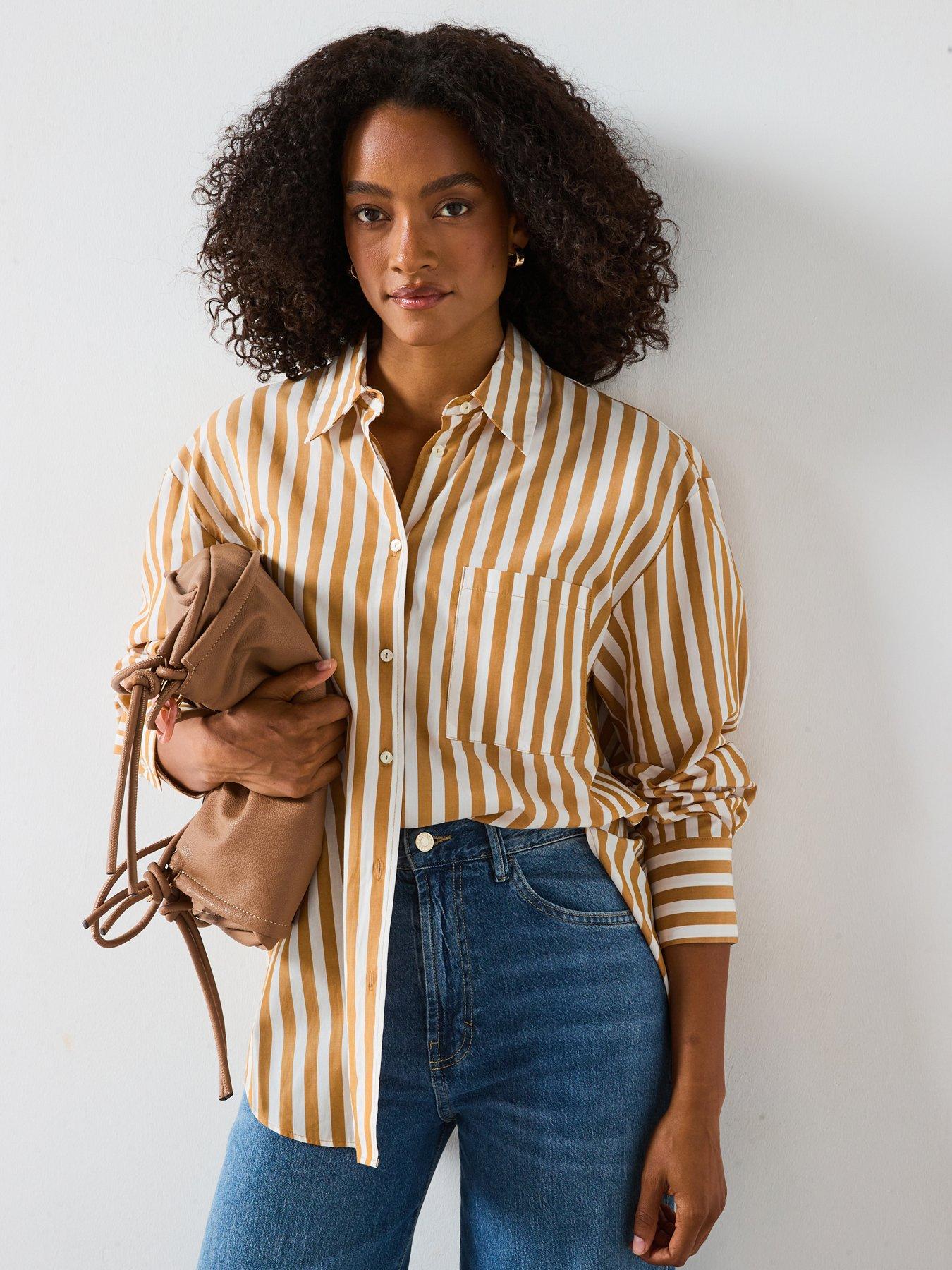 Mango Striped Shirt - Cream