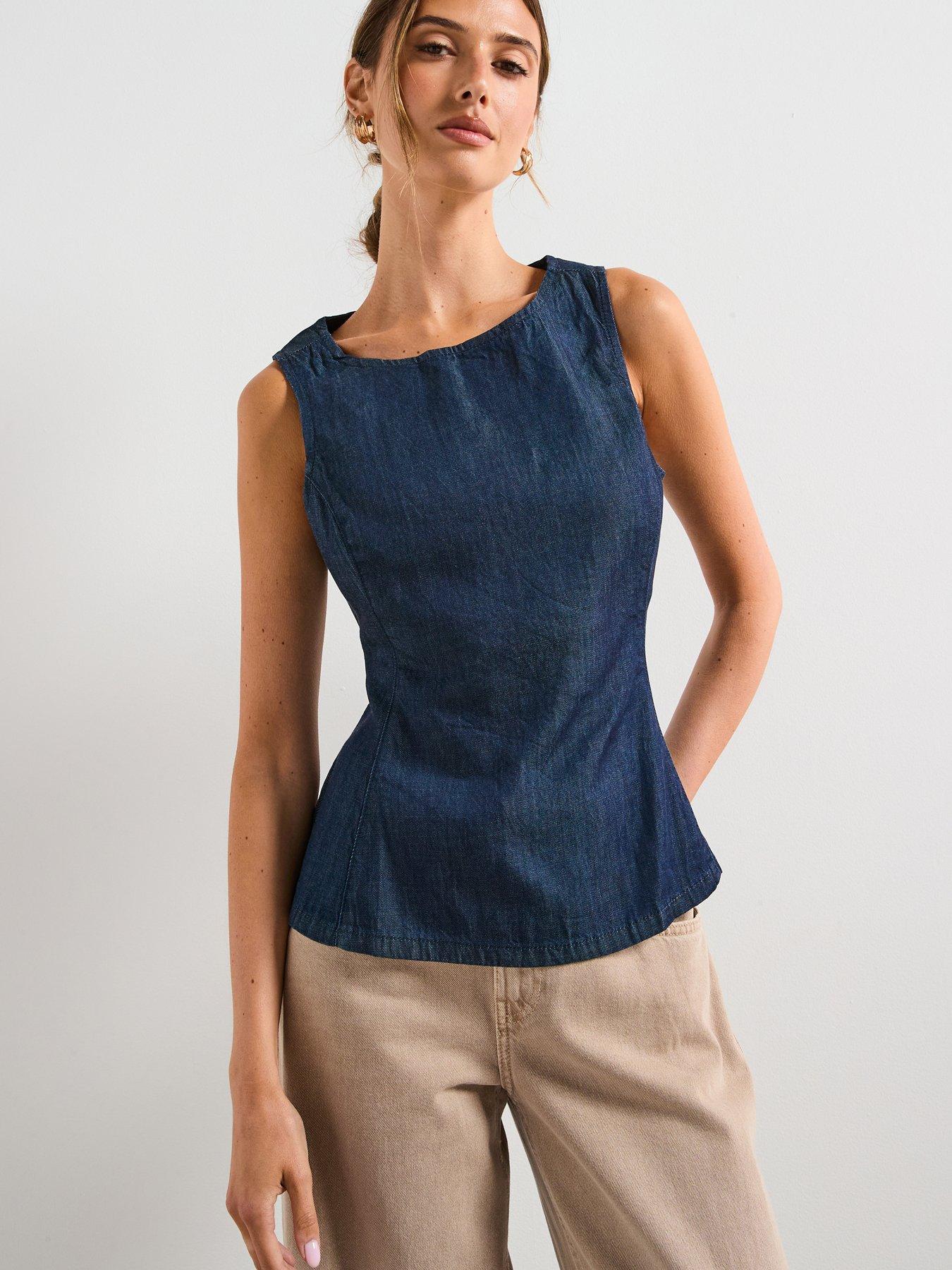 Mango Denim Crop Top