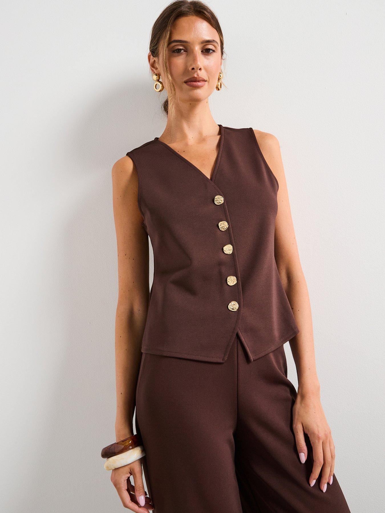 mango-waistcoat-salve-brown