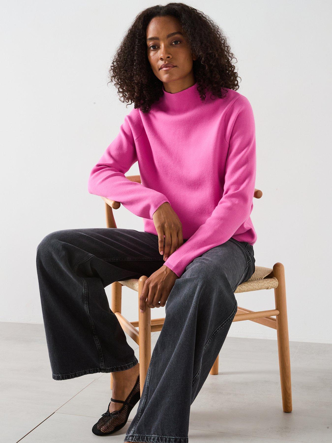 Mango High Neck Sweater - Pink