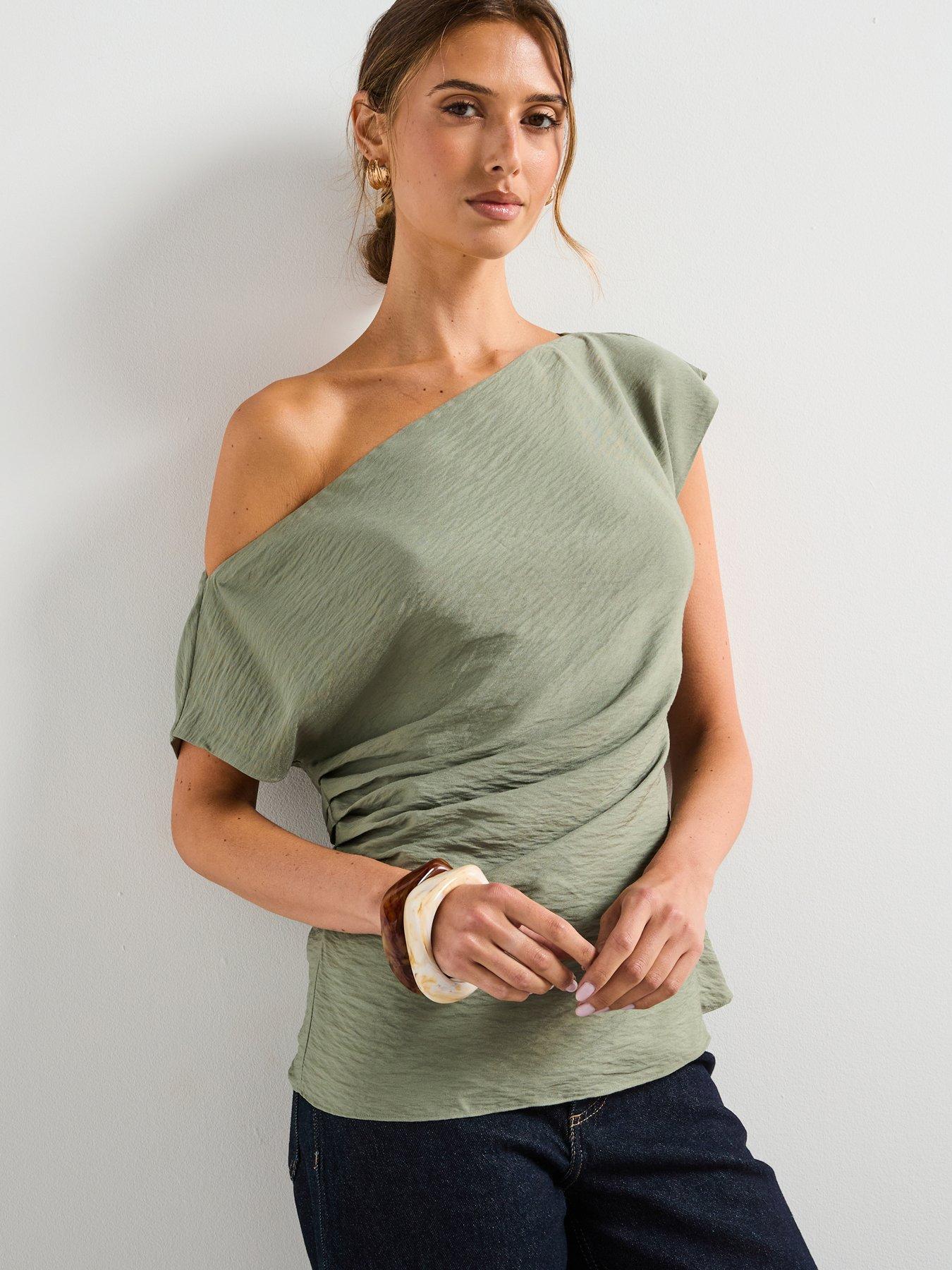 mango-modal-blouse-with-asymmetrical-collar-blue