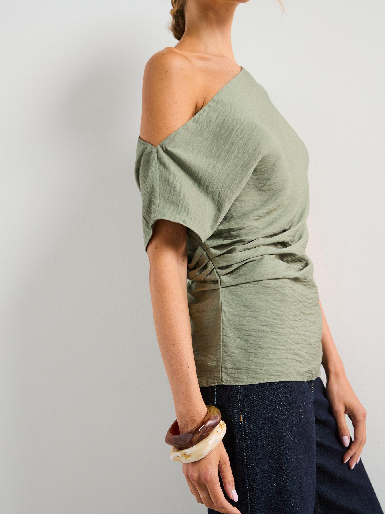 mango-modal-blouse-with-asymmetrical-collar-bluedetail