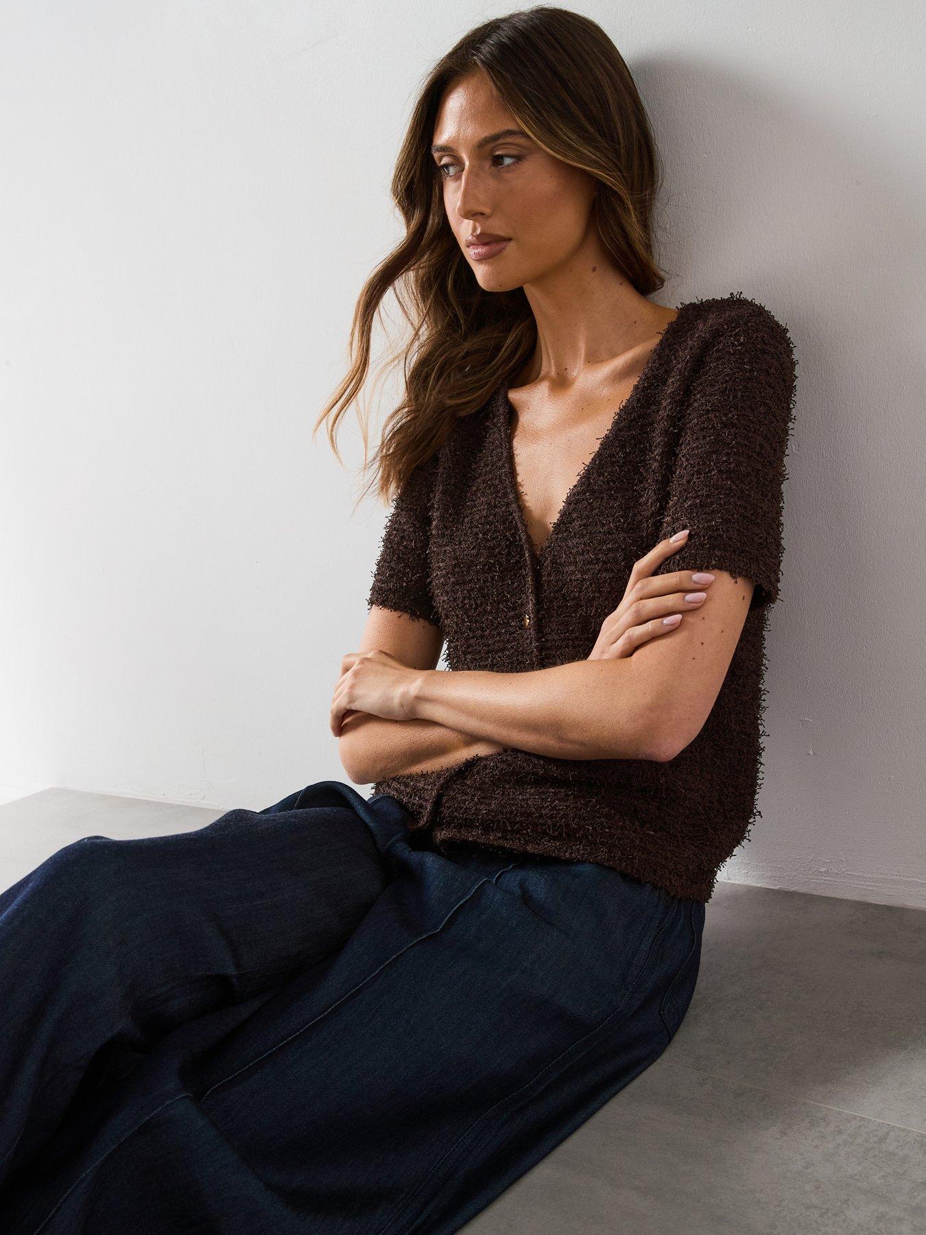 Image 4 of 6 of Mango Wide Leg Denim Pants With Stitching