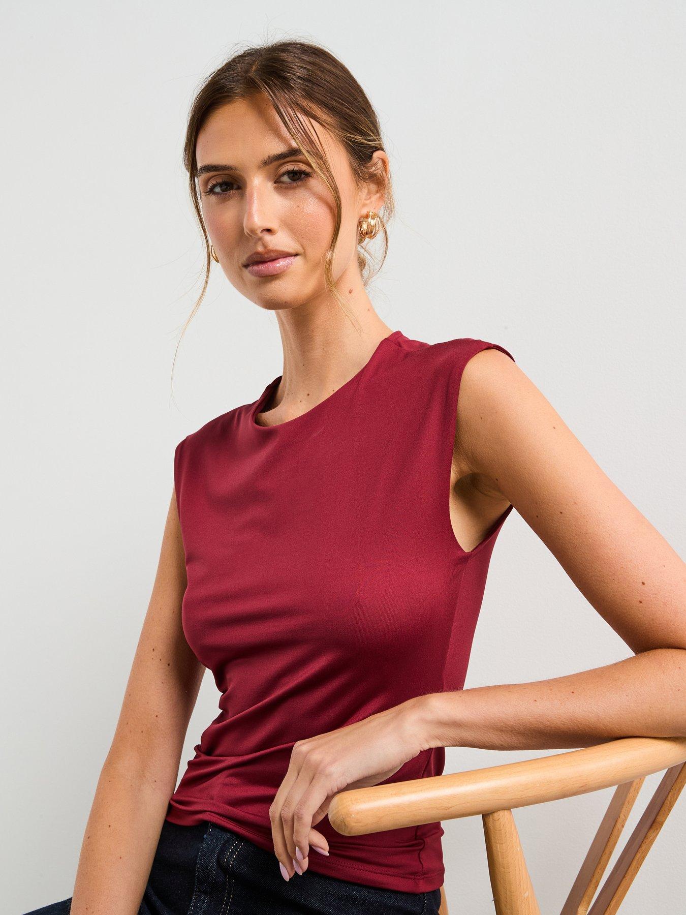 mango-fitted-tank-top-red